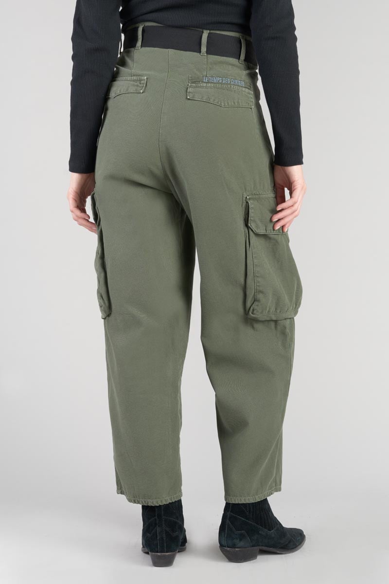 Pantalon loose, large Vert