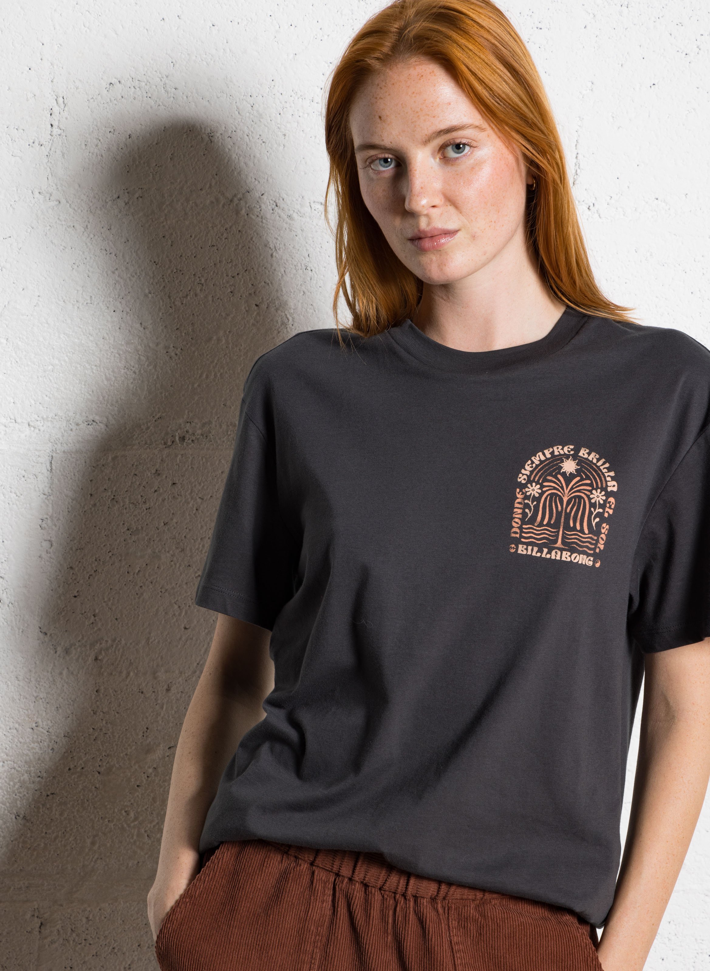 Tee-shirt droit col rond imprimé en coton BILLABONG