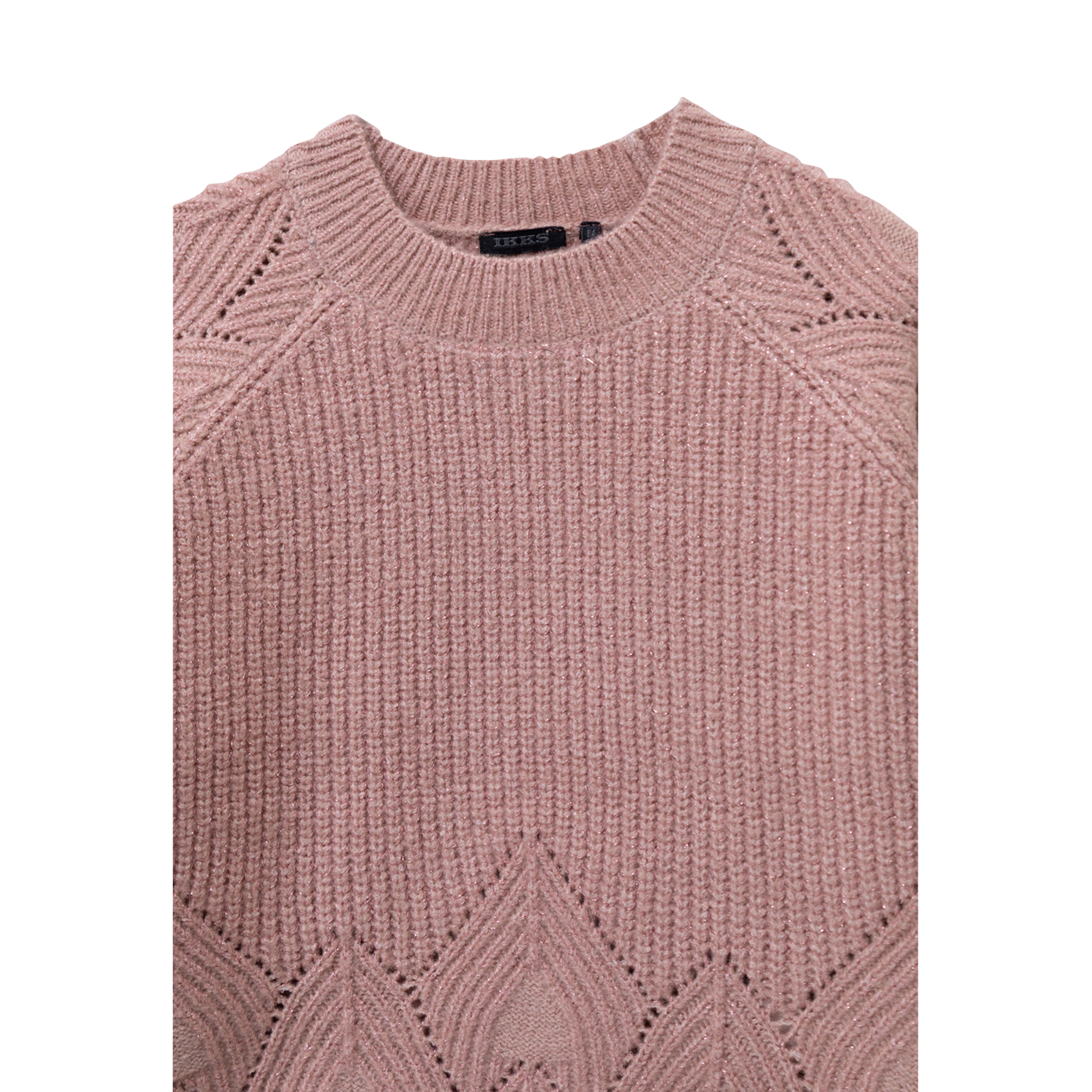 Pull col rond oversize en maille IKKS JUNIOR Rose