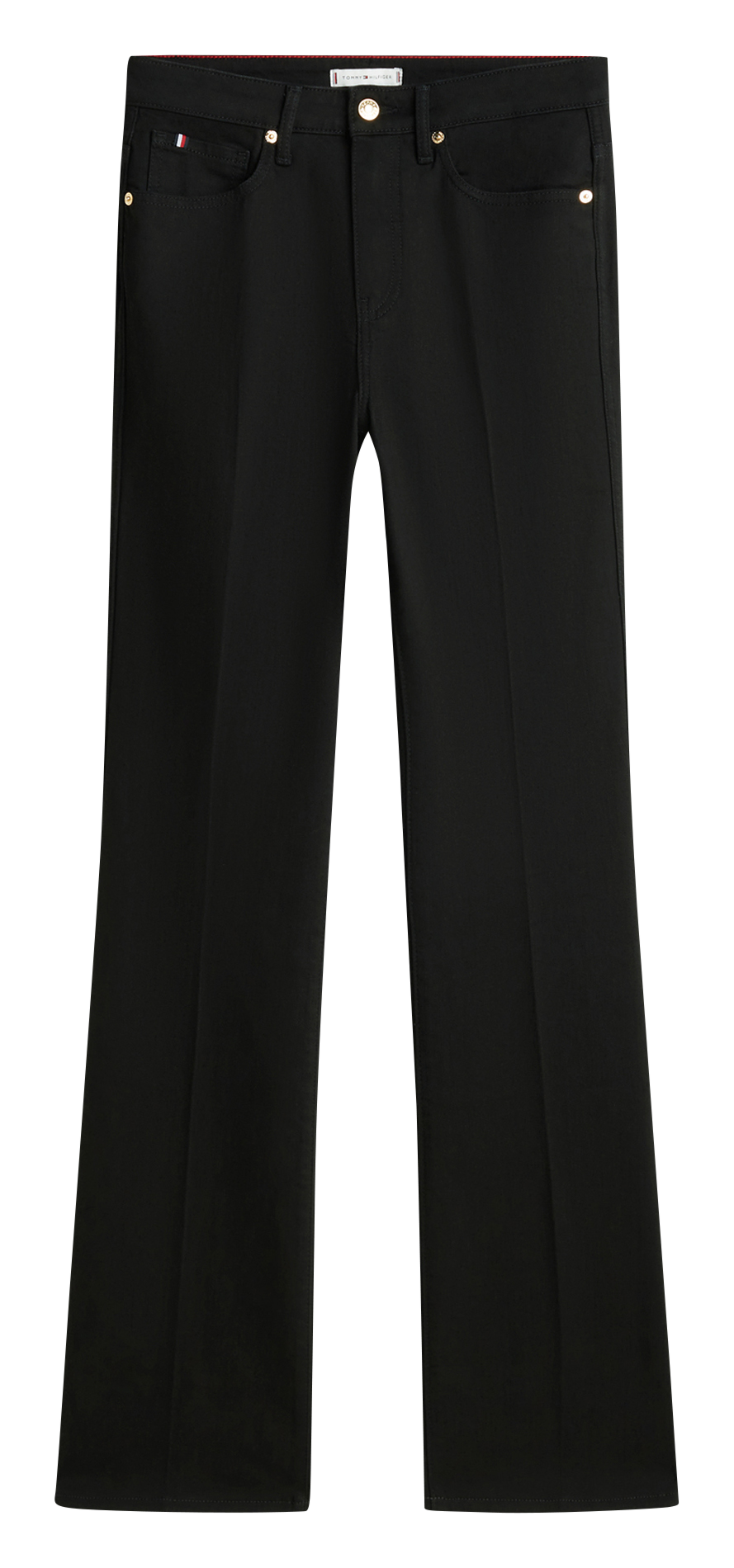 Jean droit taille haute uni TOMMY HILFIGER Noir