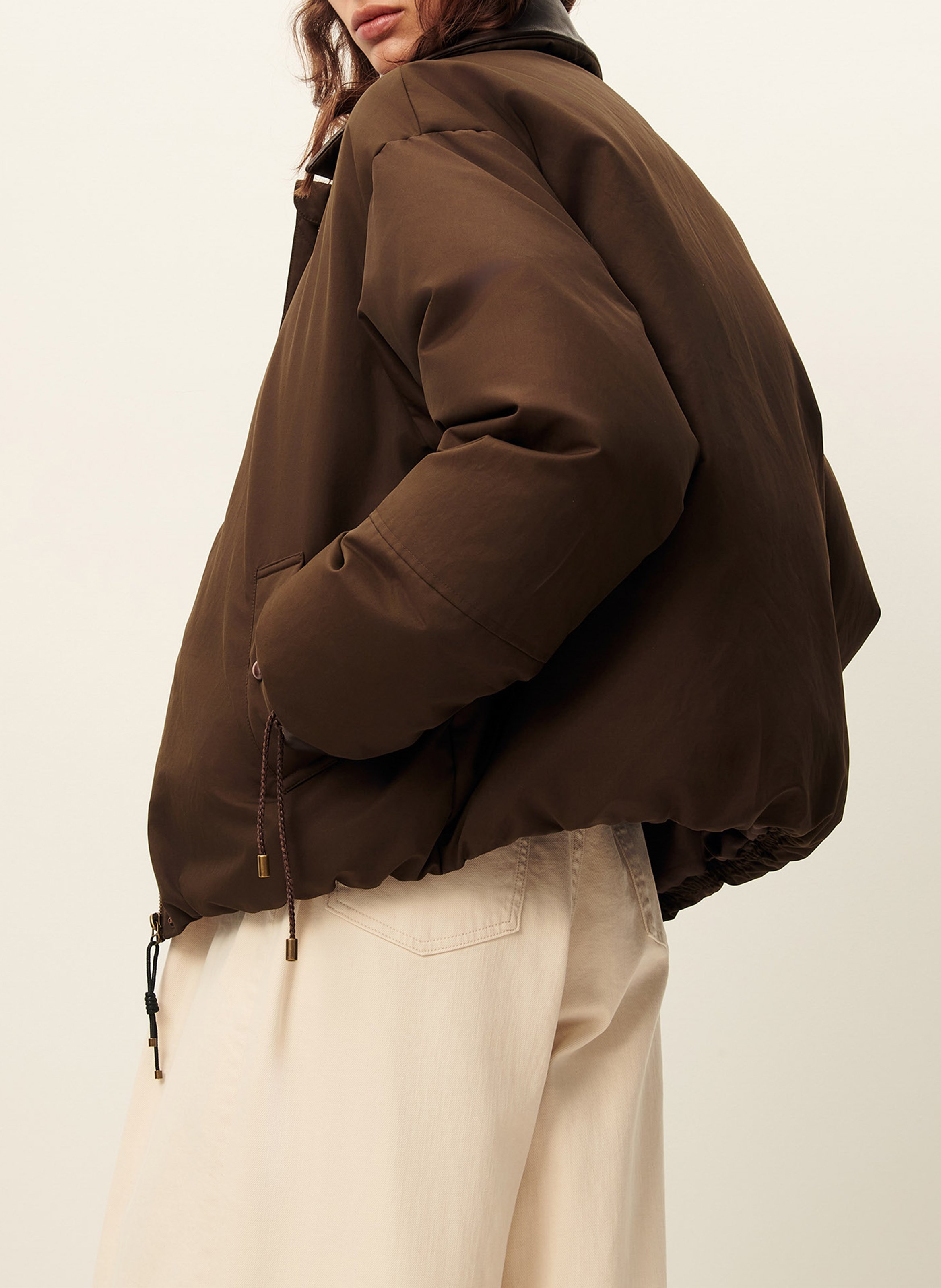 Manteau ample zippé uni SESSUN Kaki