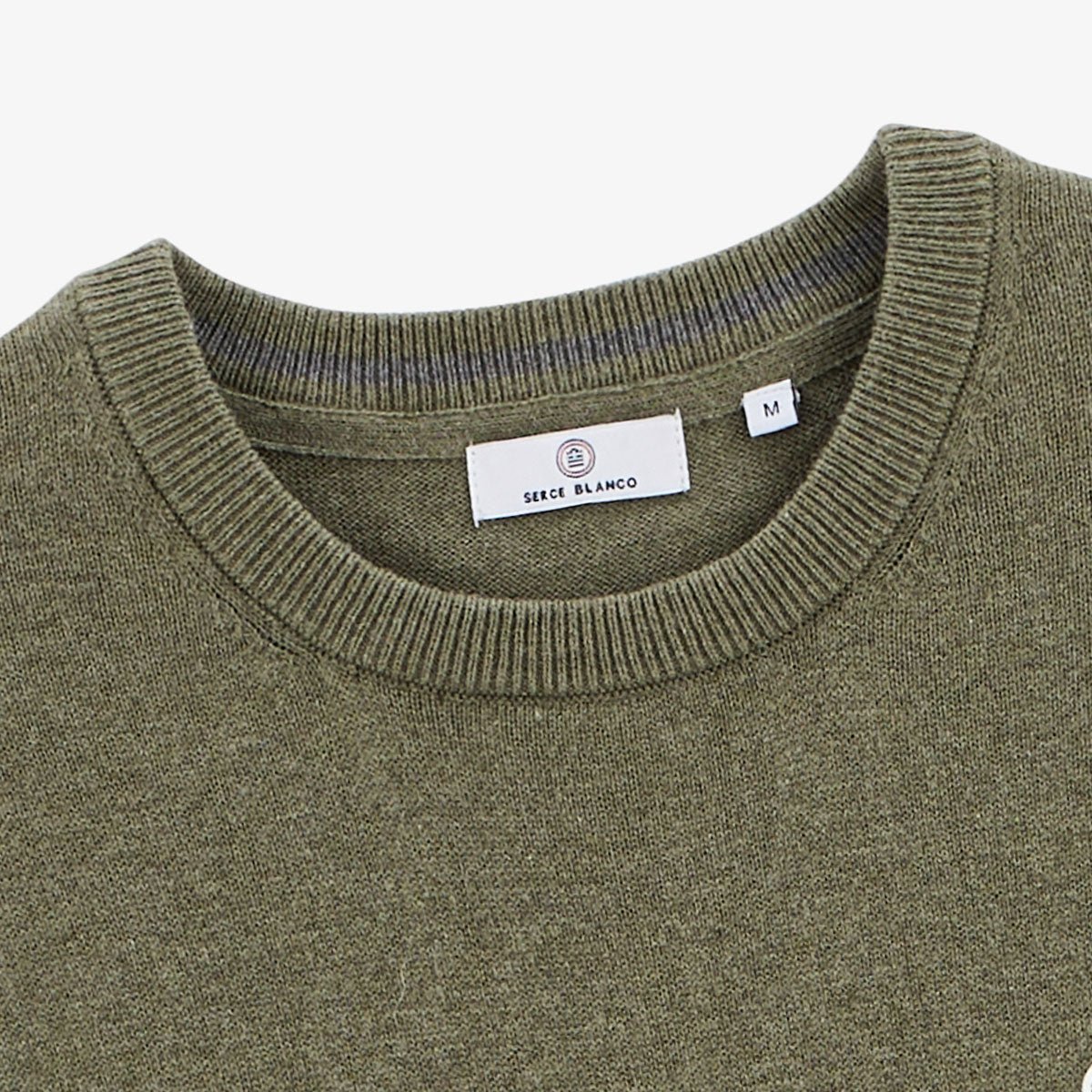Sweater with plain round neckline SERGE BLANCO Khaki