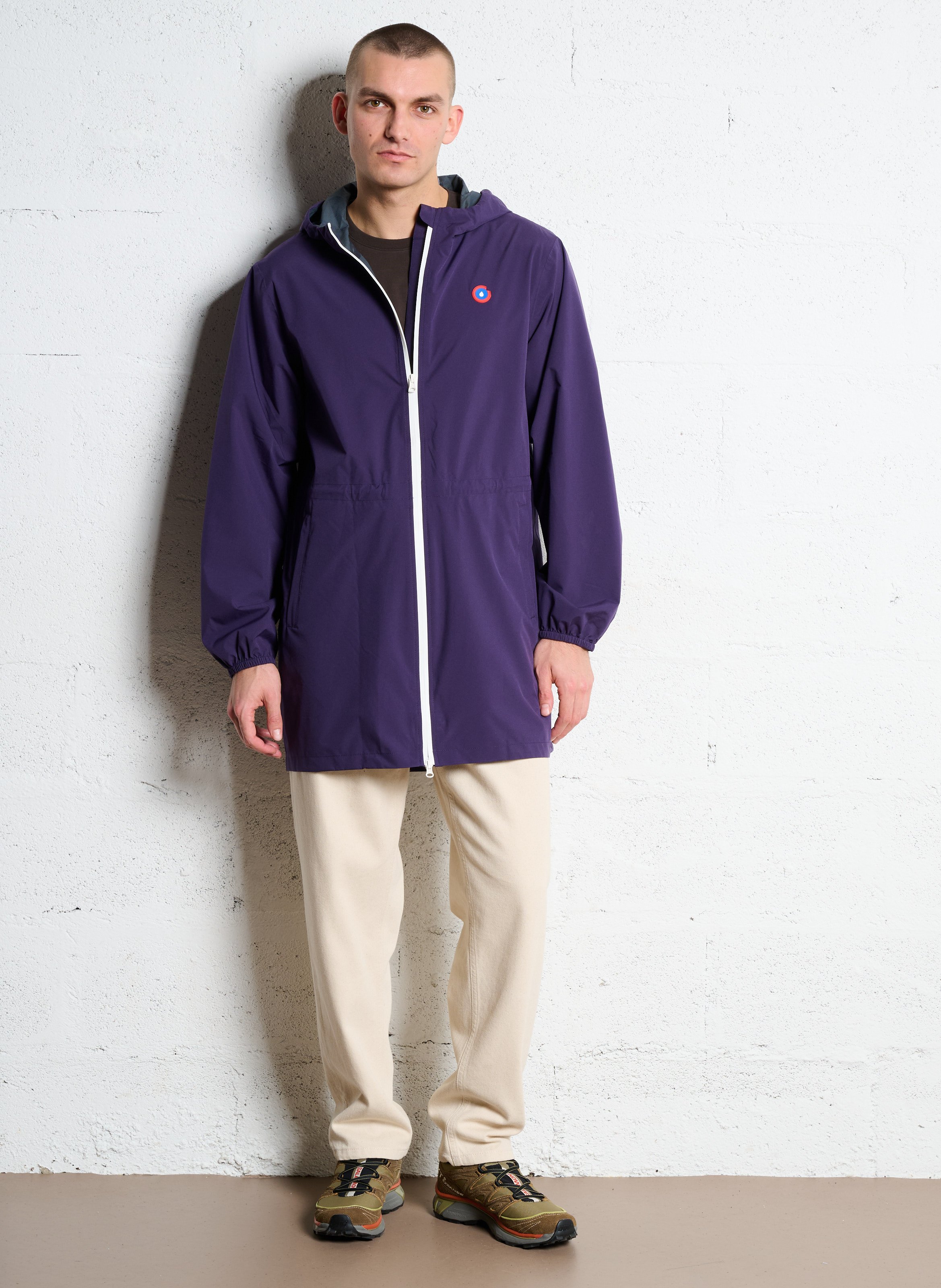Imperméable long à capuche convertible FLOTTE Violet