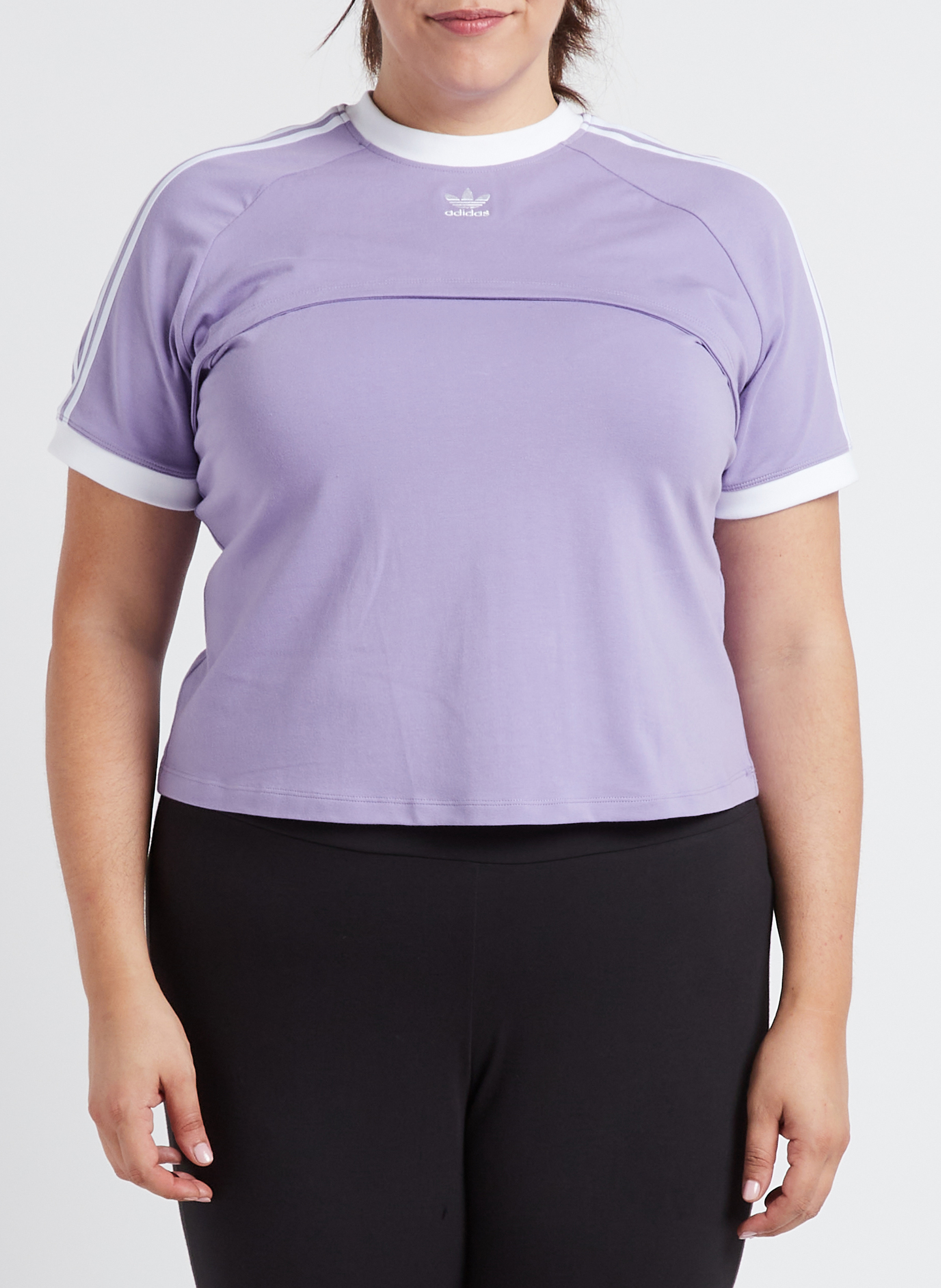 2-in-1-T-Shirt aus Baumwolle ADIDAS Violett