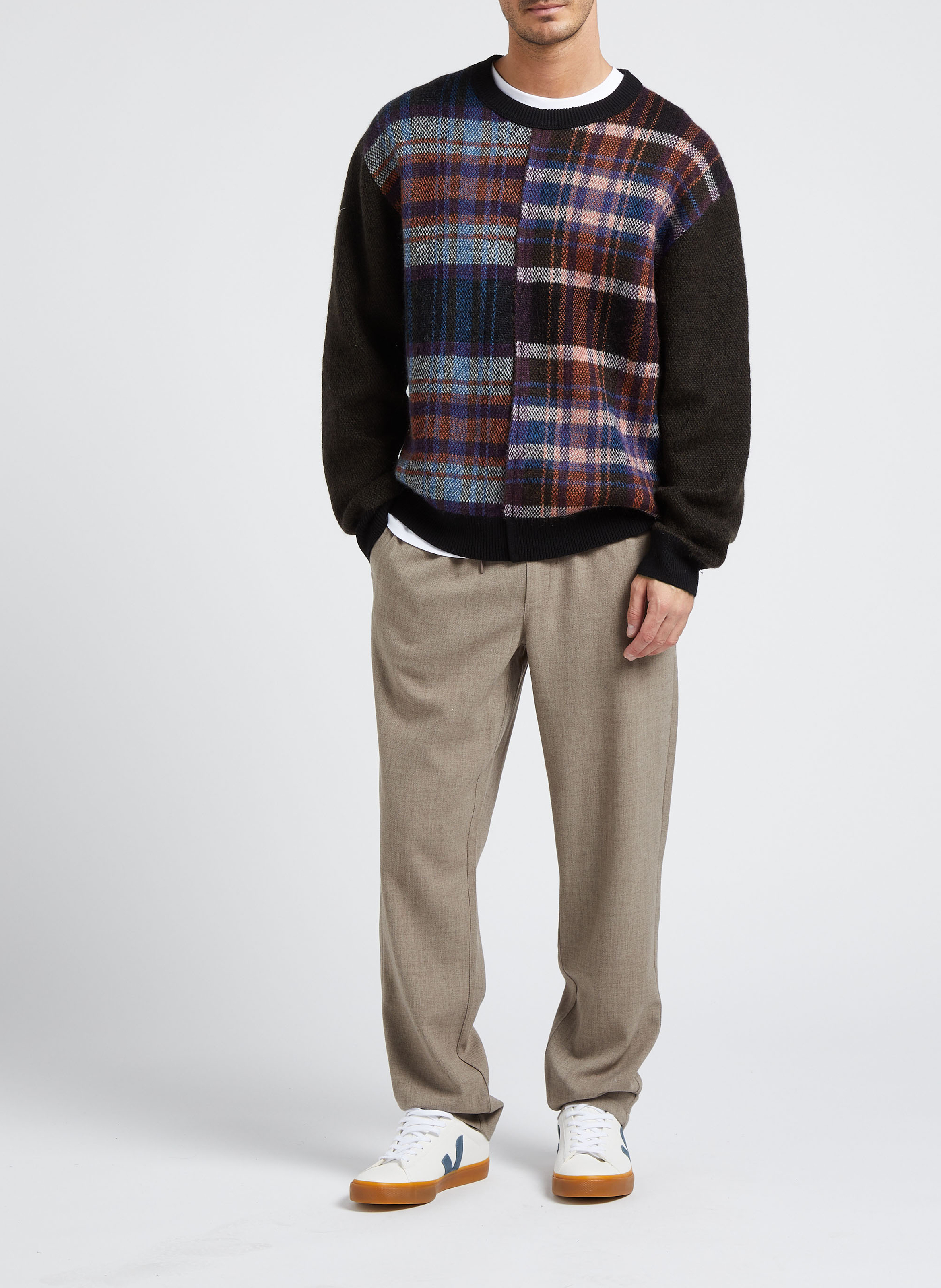 Geruite trui met ronde hals | wolblend PAUL SMITH Zwart