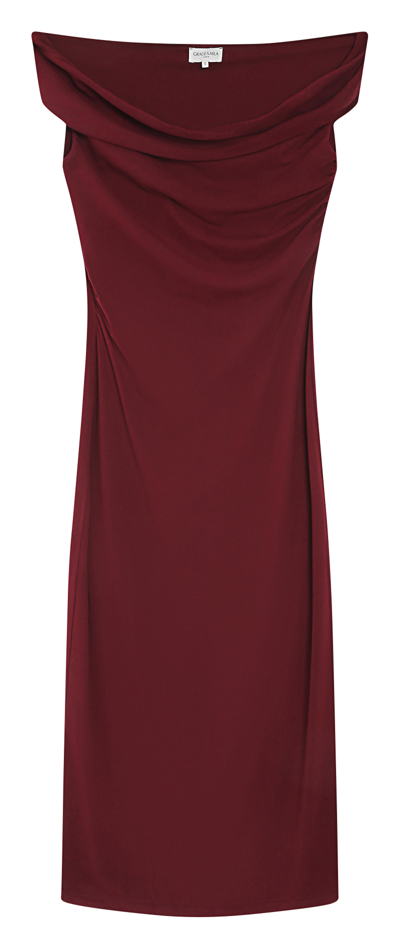 Robe longue col asymétrique GRACE ET MILA Rouge
