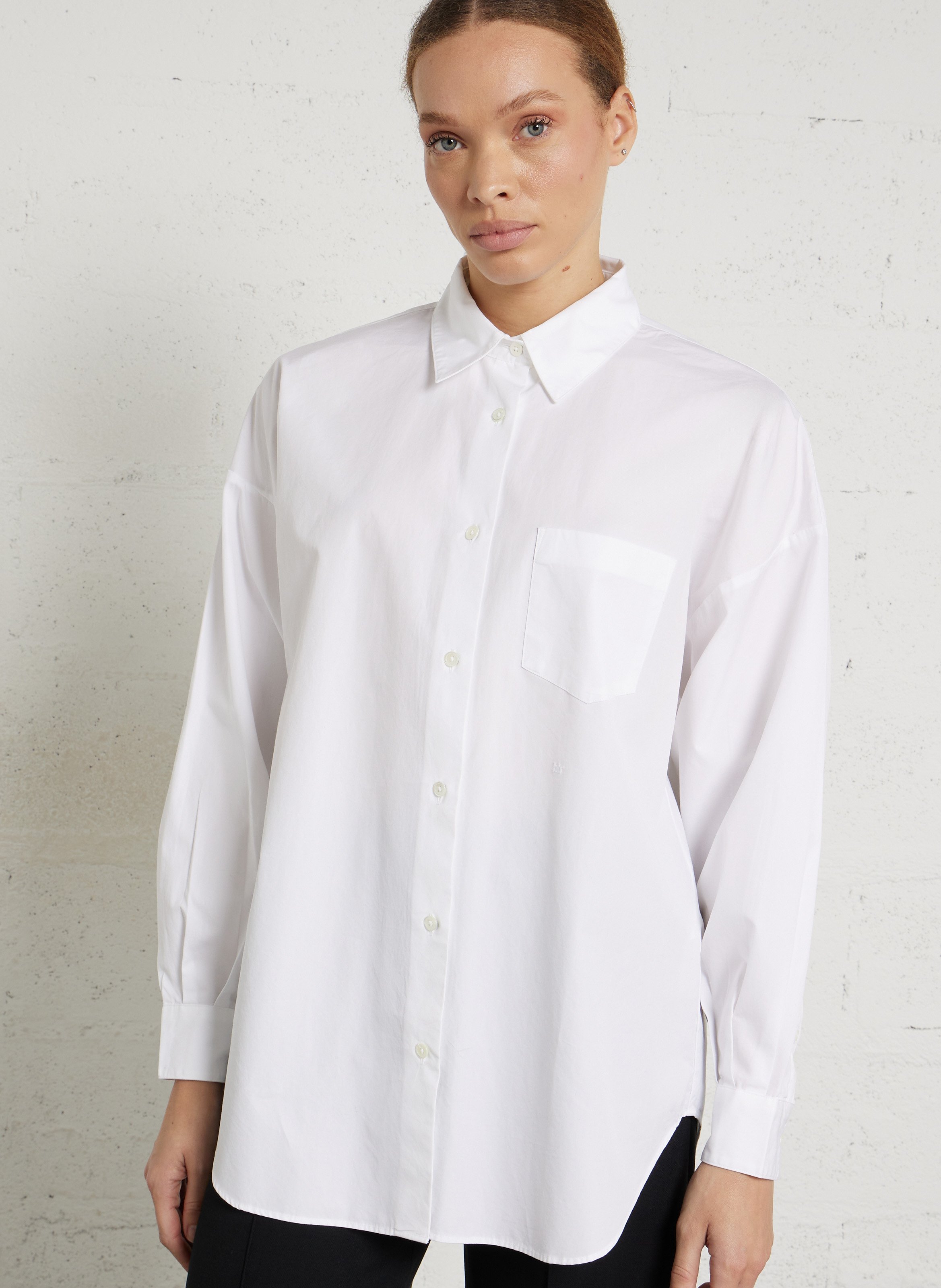 Katoenen oversized blouse BELLEROSE Wit