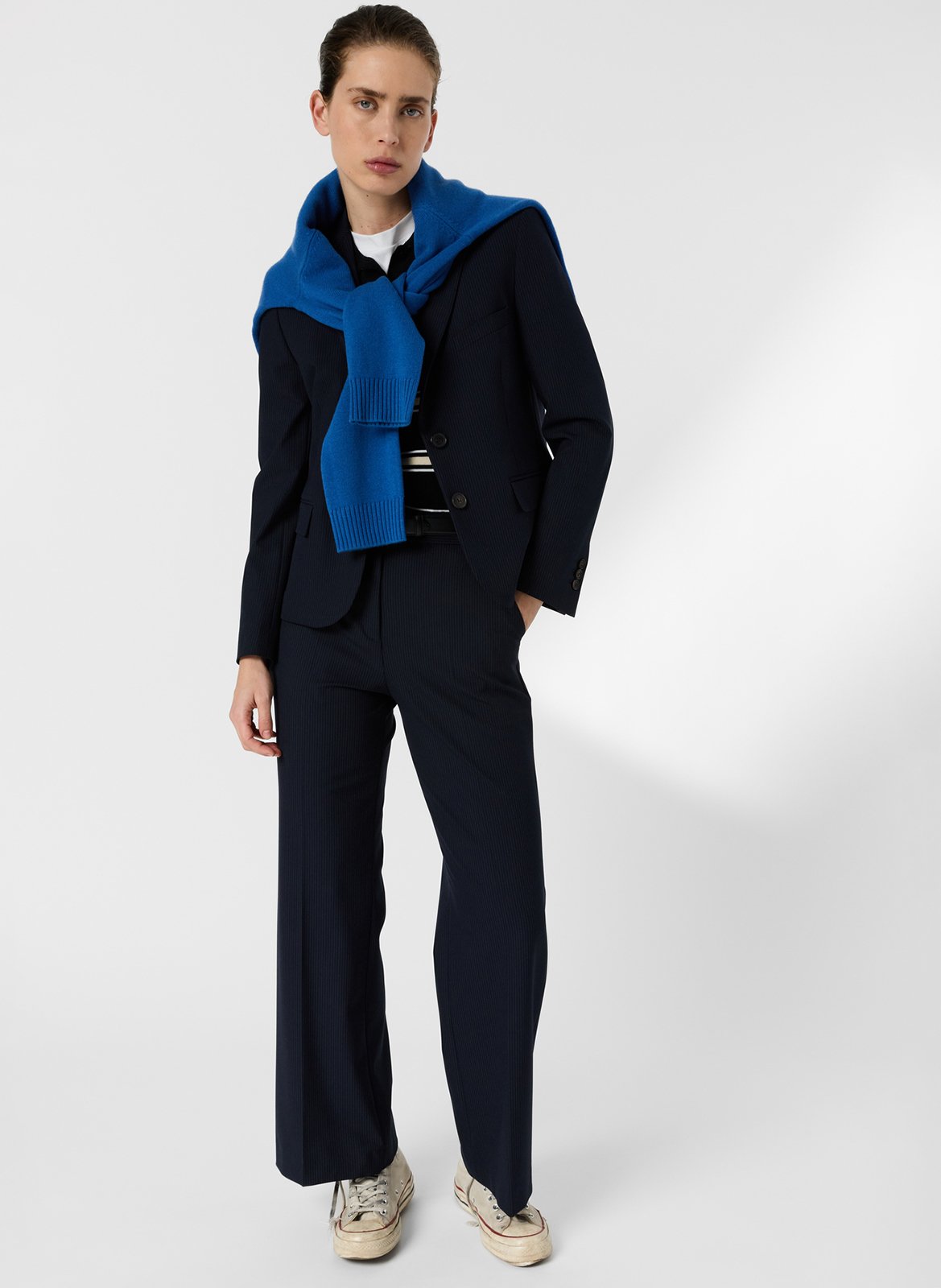 Straight striped tailored jacket GERARD DAREL Blue