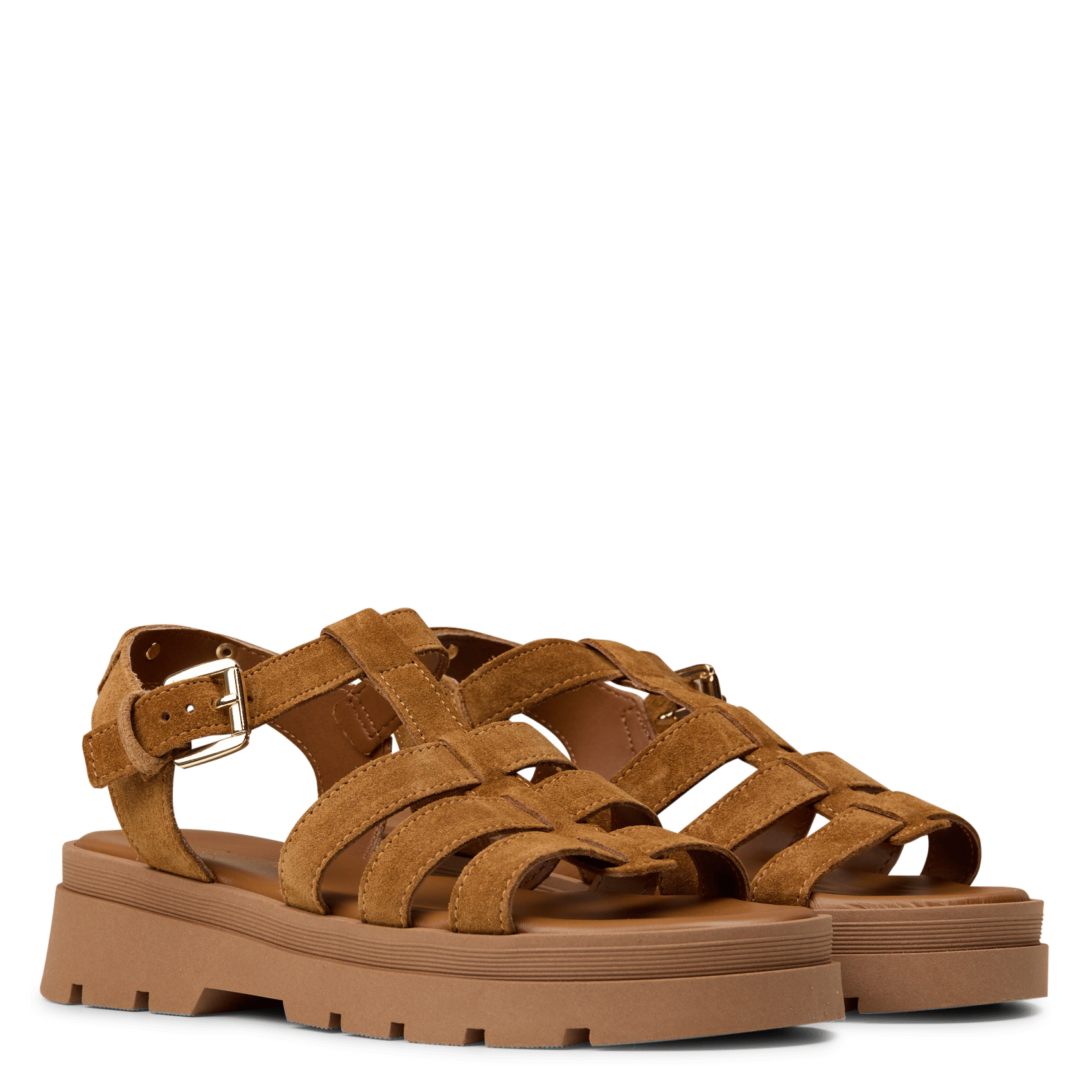 Flache Ledersandalen mit Samt JB MARTIN Beige