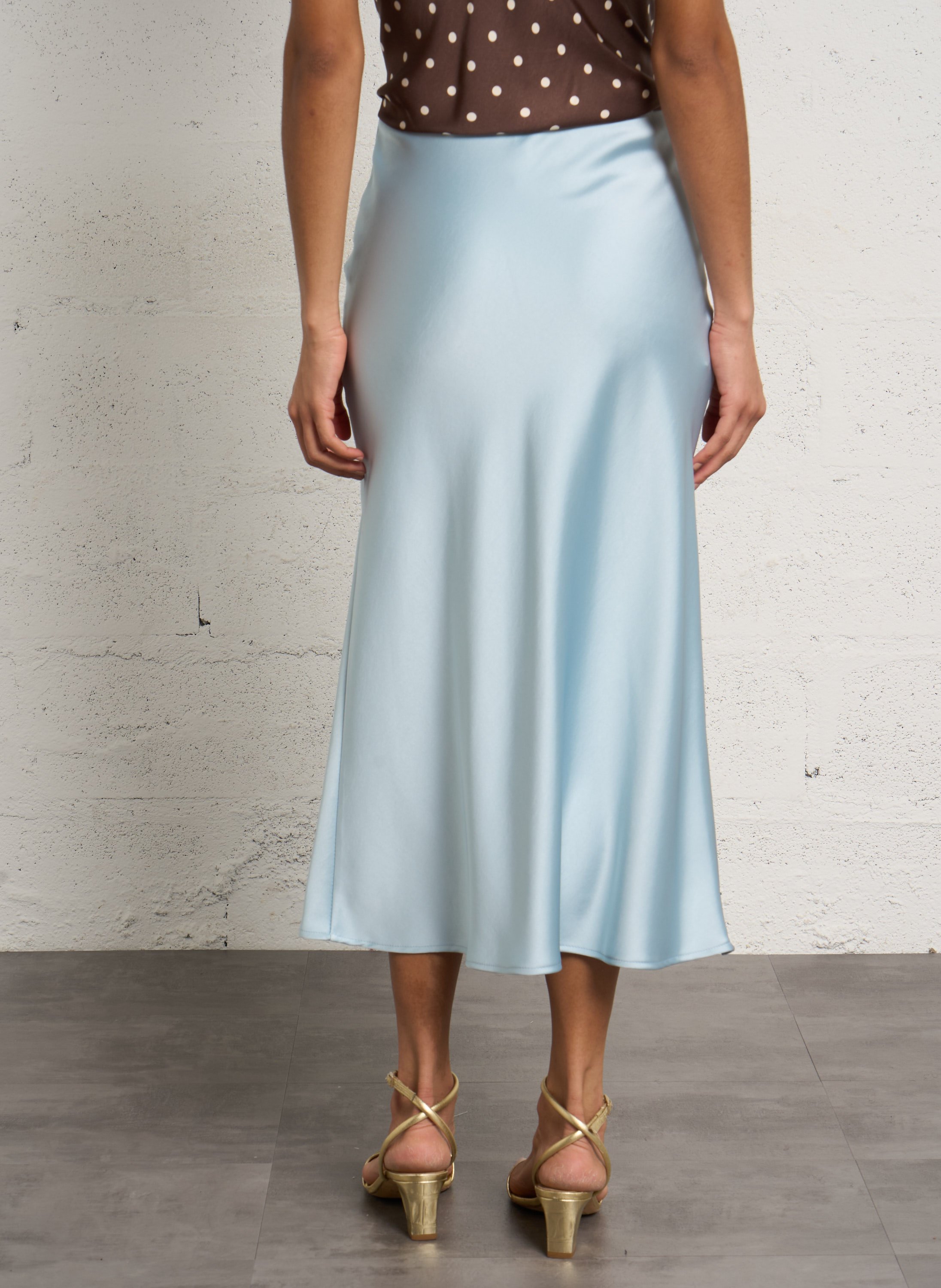 Kurzer, satinierter Rock IMPERIAL Blau