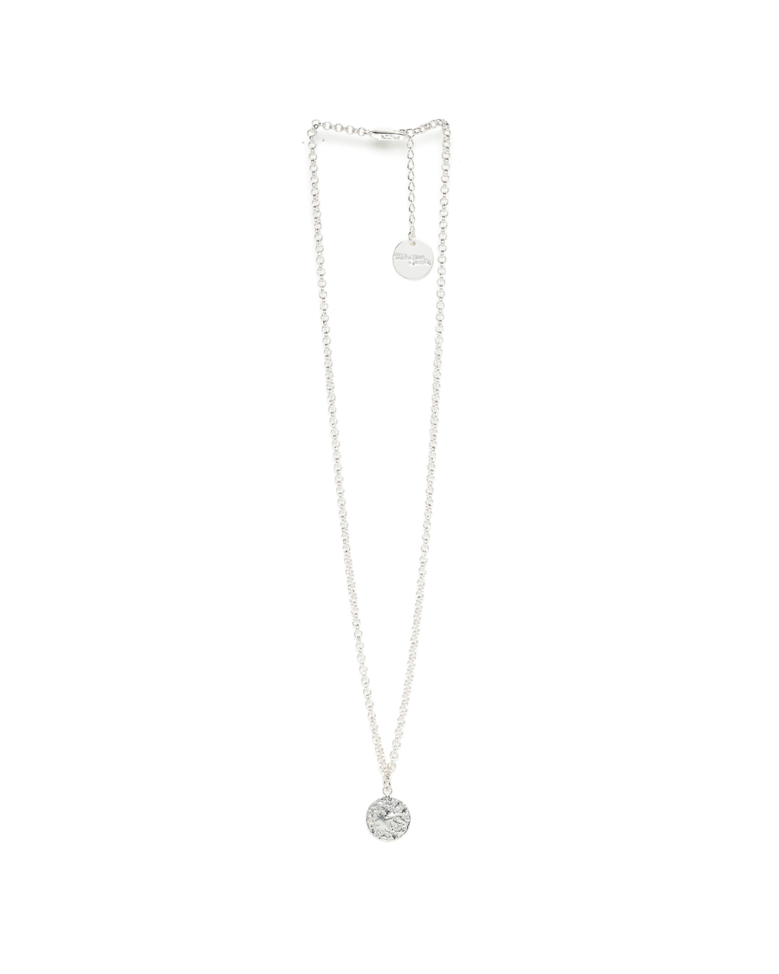 Hammered round gold-plated necklace MONSIEUR SIMONE Silver