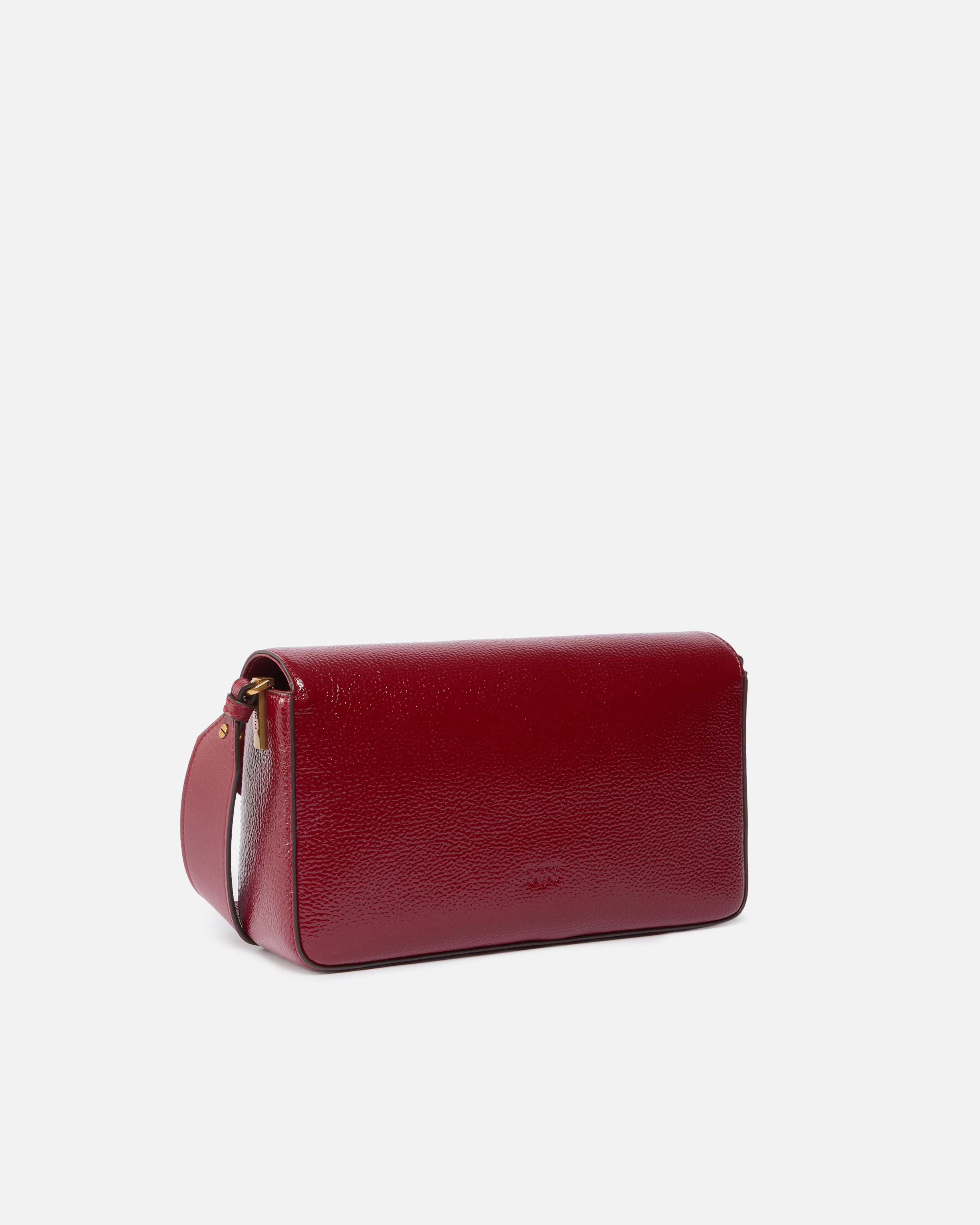 Sac porté épaule moyen love bag one slouchy en cuir foulonné PINKO Rouge