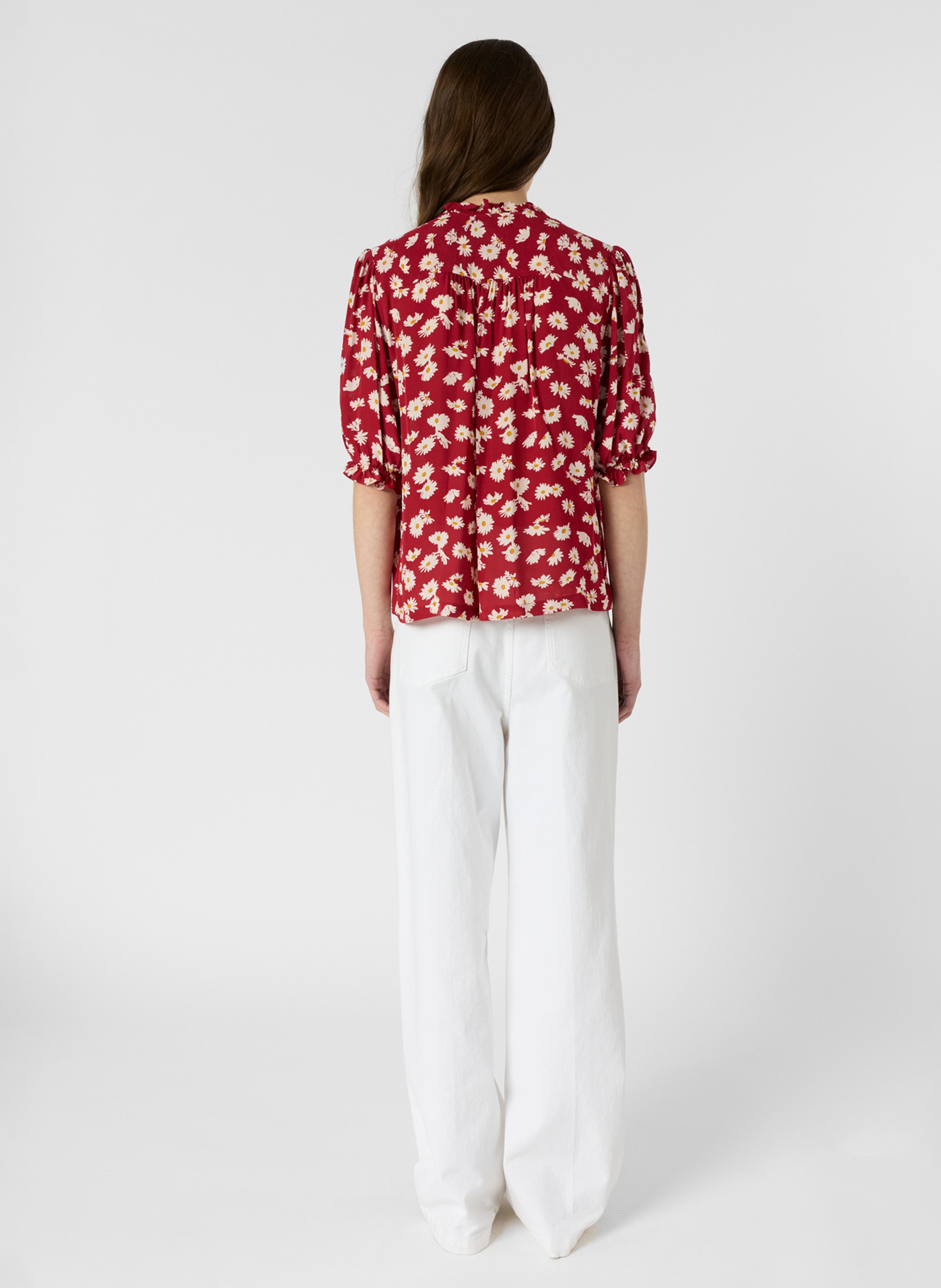 Blusenhemd mit V-Ausschnitt und Print GERARD DAREL Rot