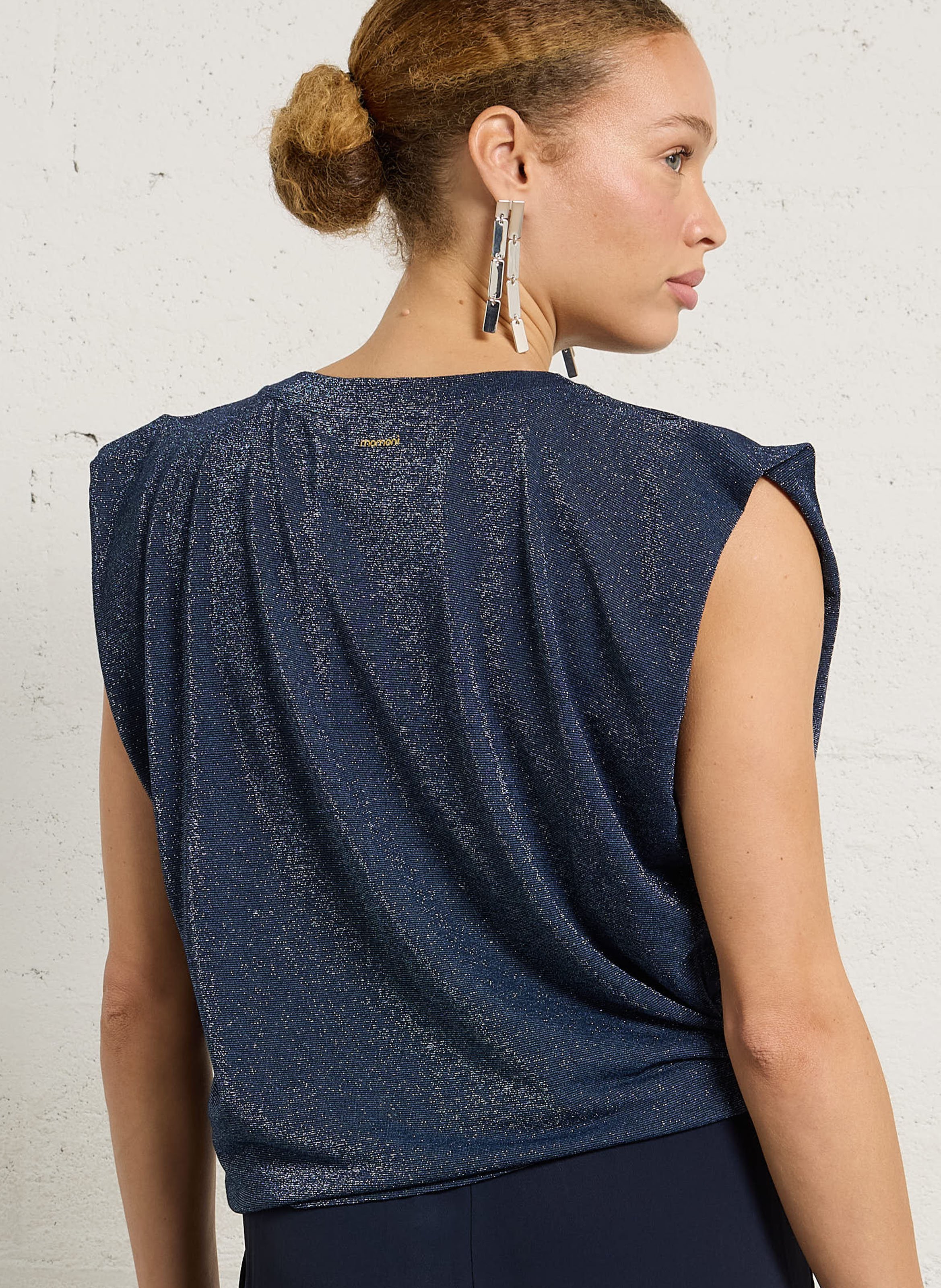 Rundhals-Top aus Strick MOMONI Blau