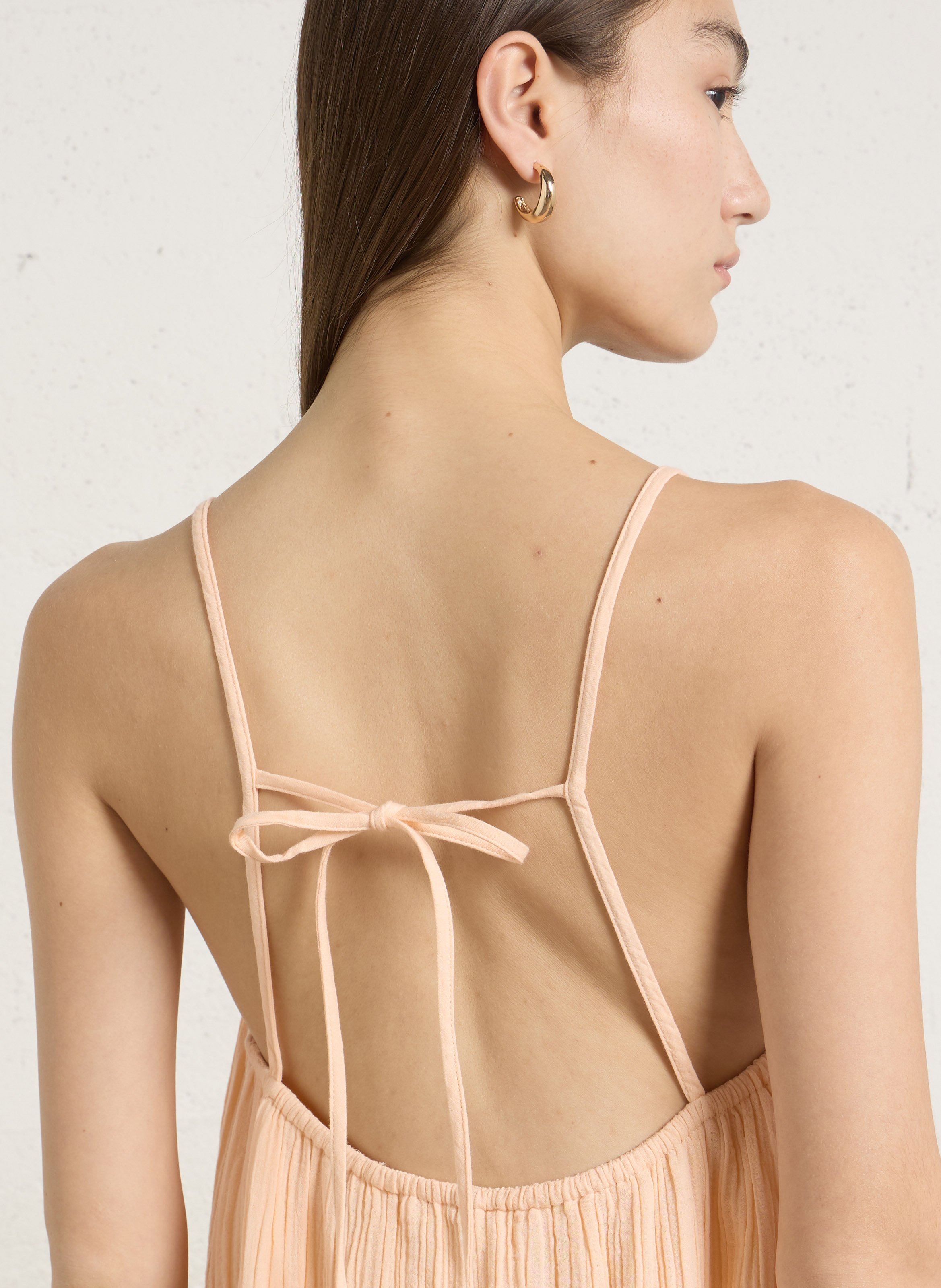 Robe midi en coton DES PETITS HAUTS Orange