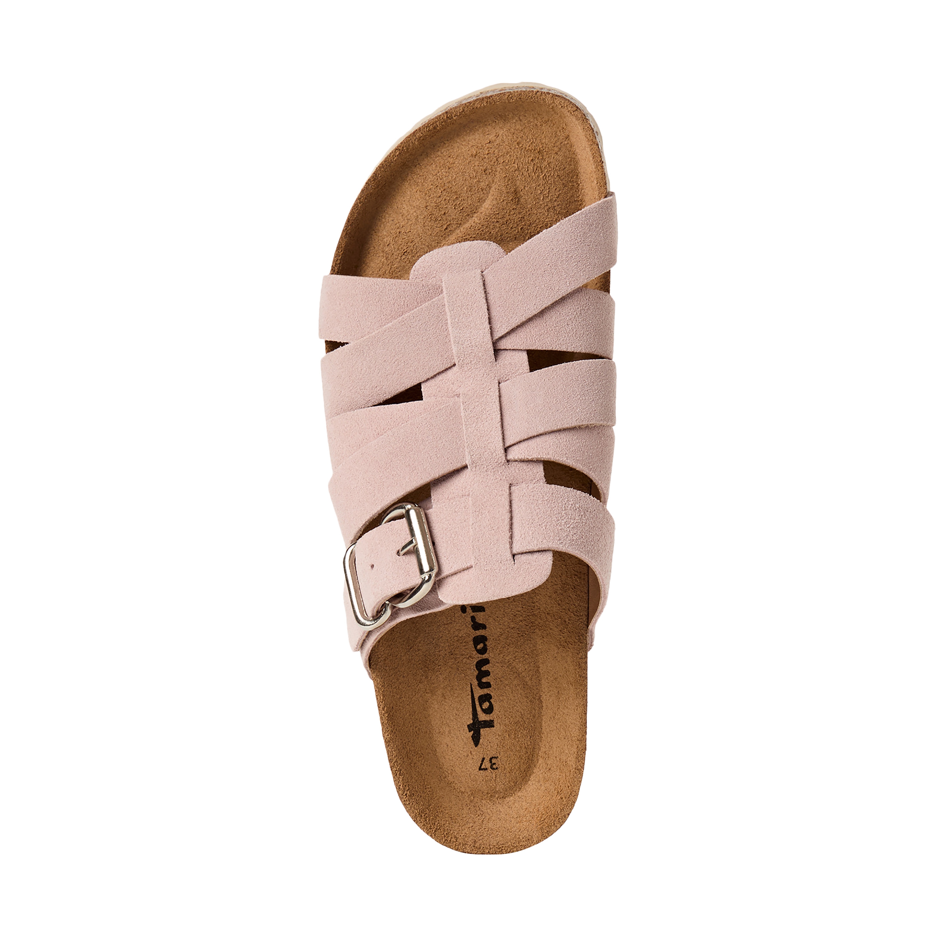 Flat leather sandals TAMARIS Pink