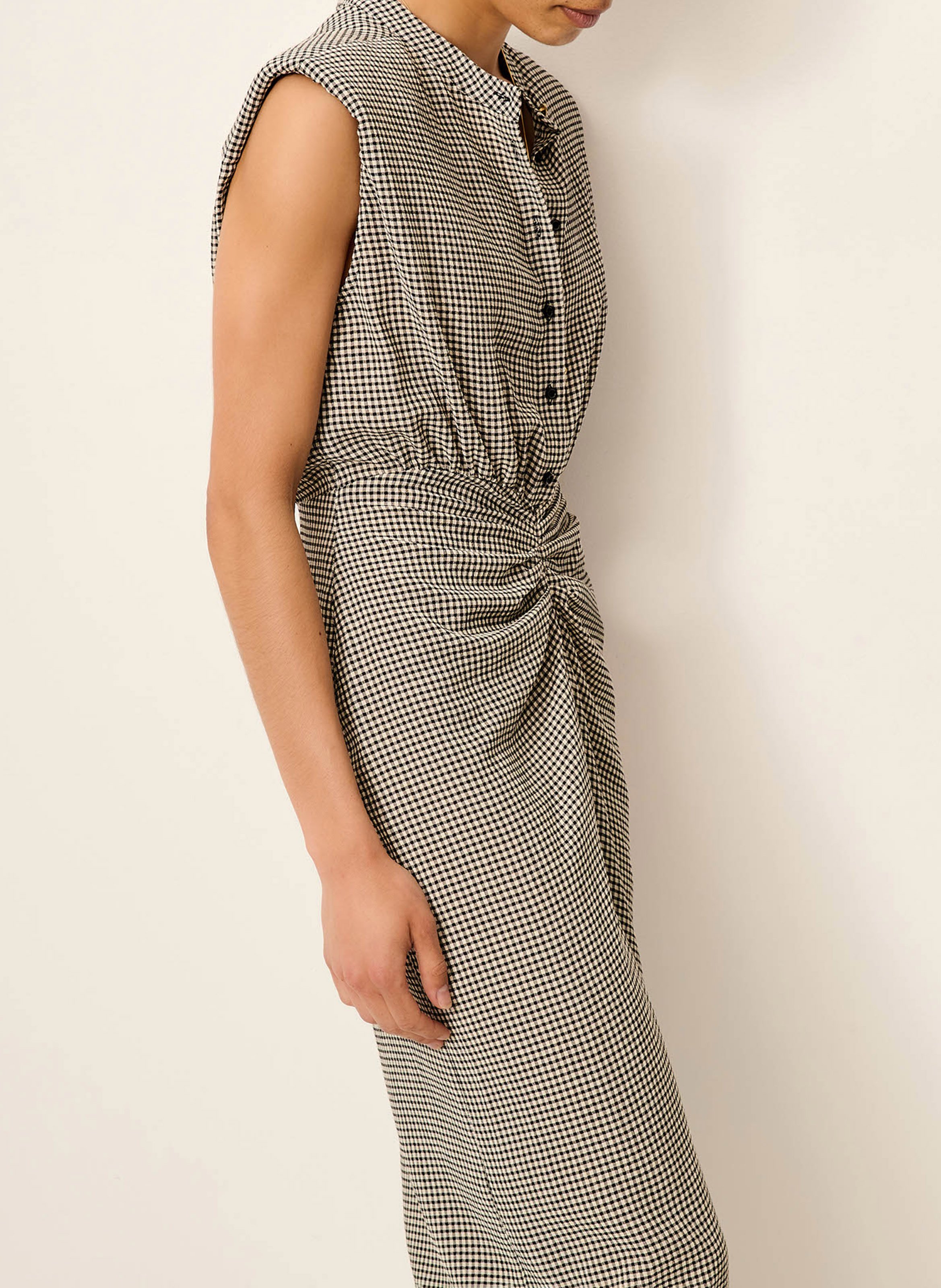 Midikleid mit Rundhalsausschnitt SESSUN Grau