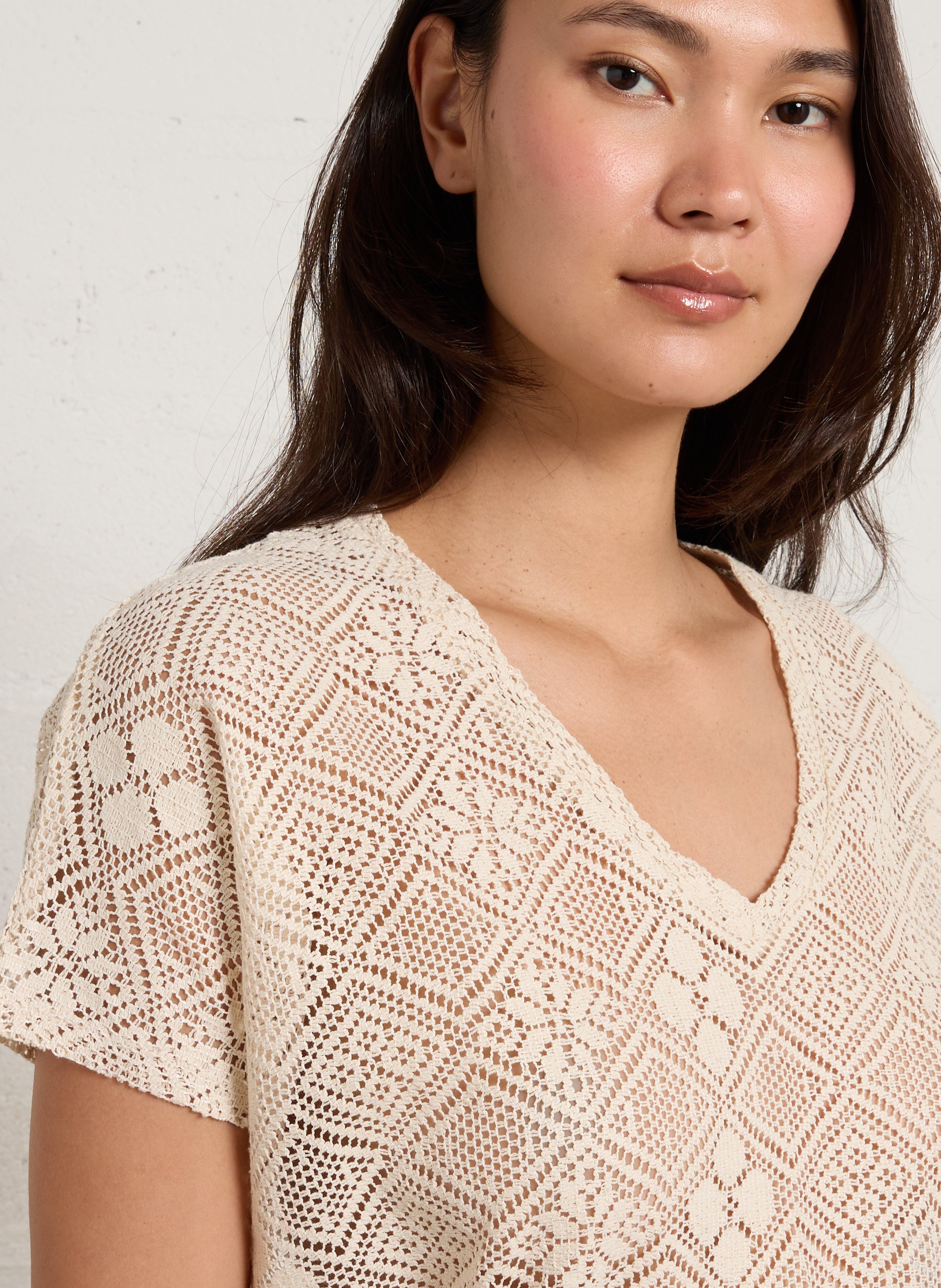 Basic cotton-mix T-shirt SUD EXPRESS Beige
