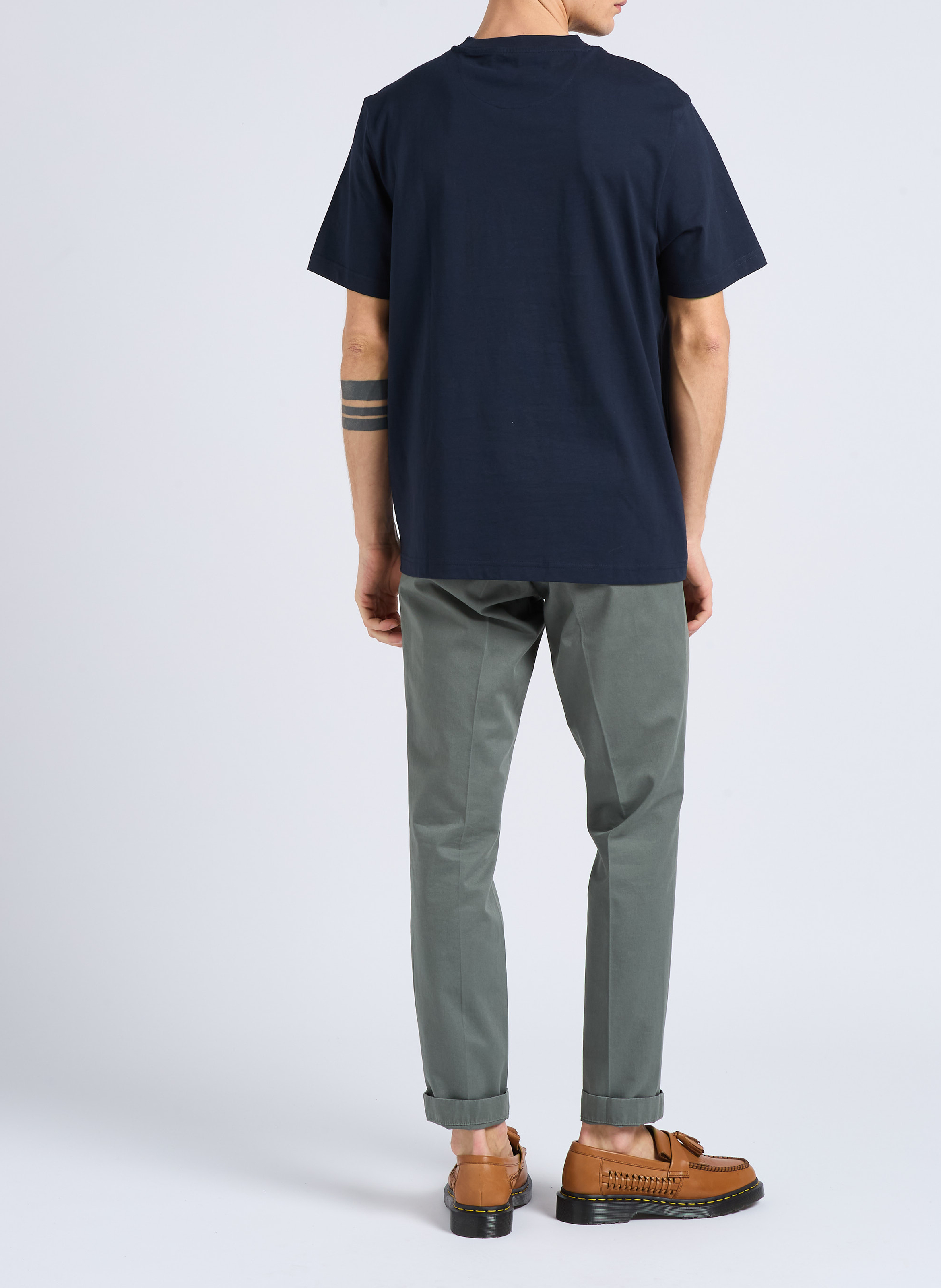 Tee-shirt col rond en coton bio  FARAH Bleu