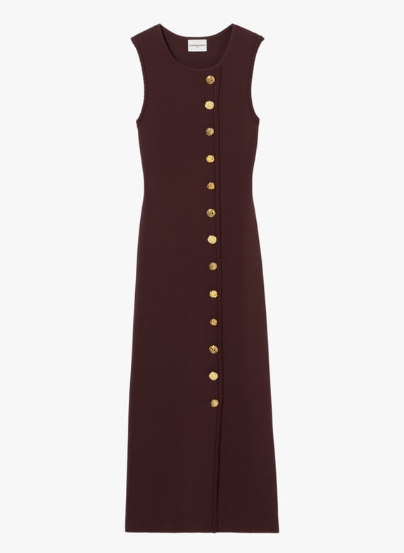 claudie pierlot brown dress Printed maxi dress