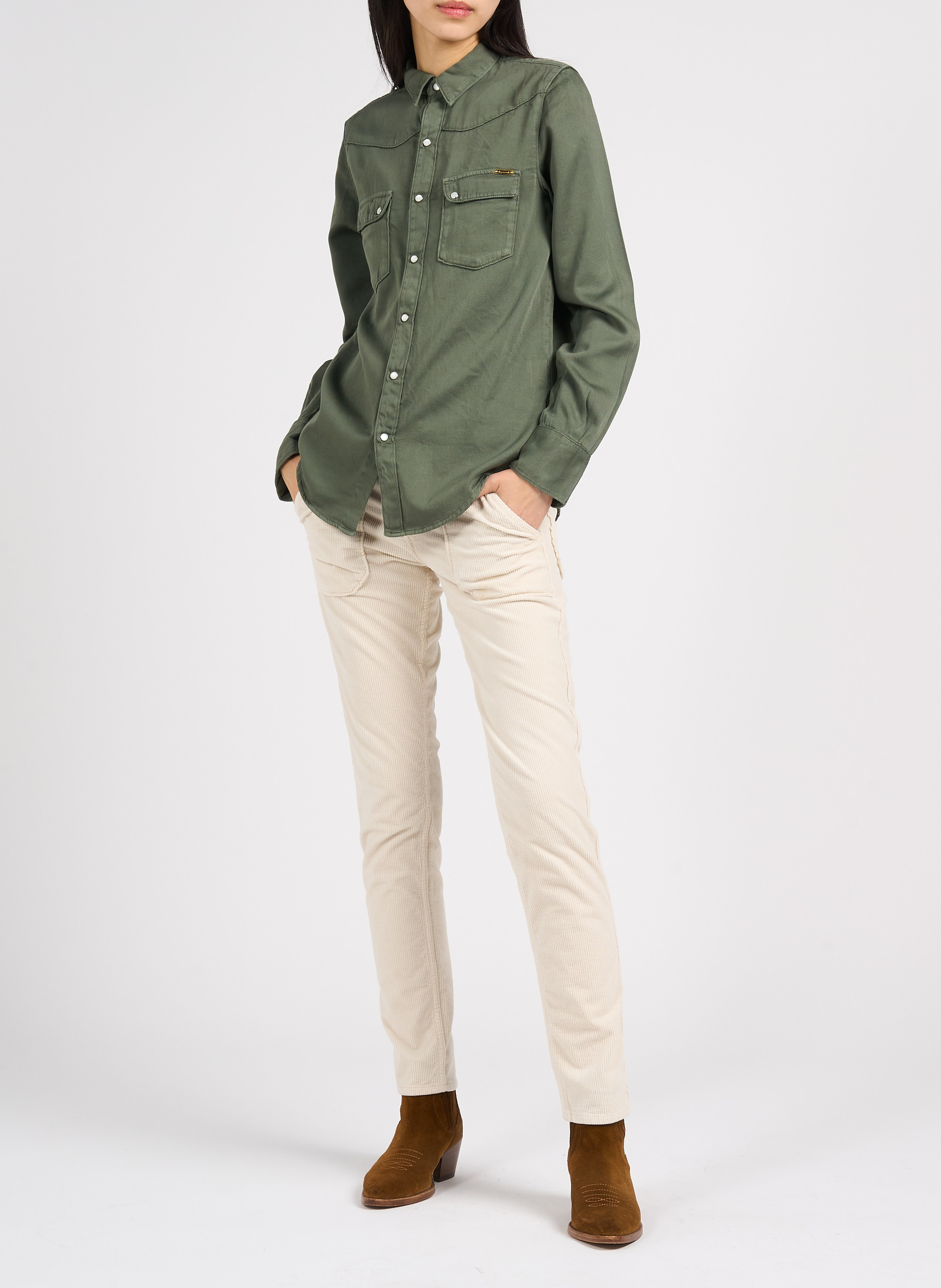 Cotton shirt with classic collar ACQUAVERDE Green