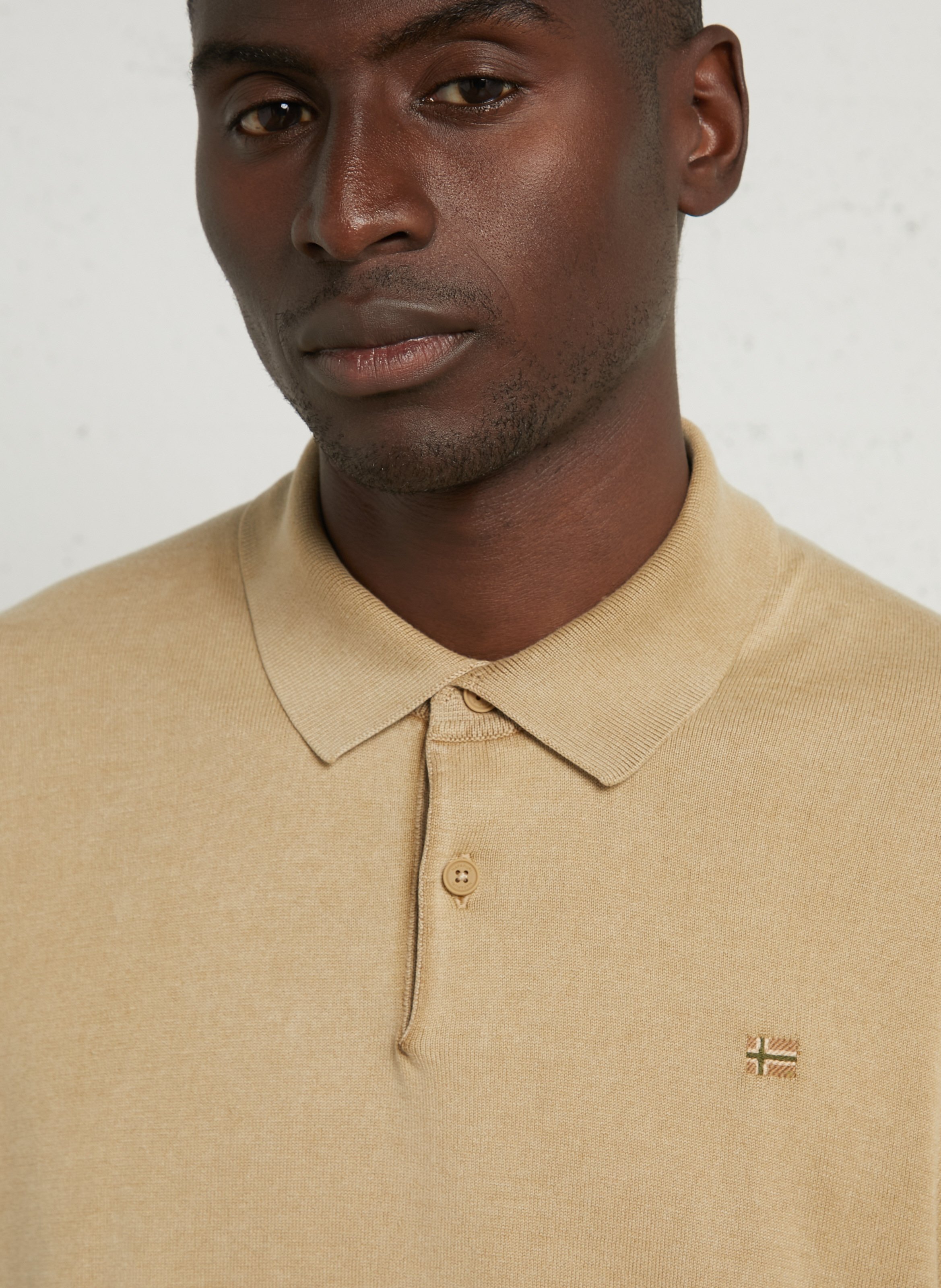 Solid knit straight polo NAPAPIJRI Beige