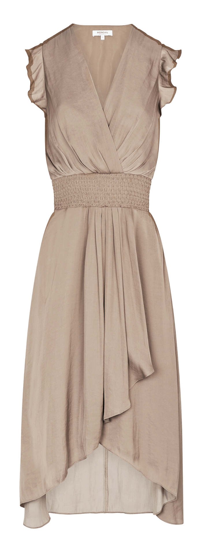 Fluid wrap midi dress MORGAN Brown