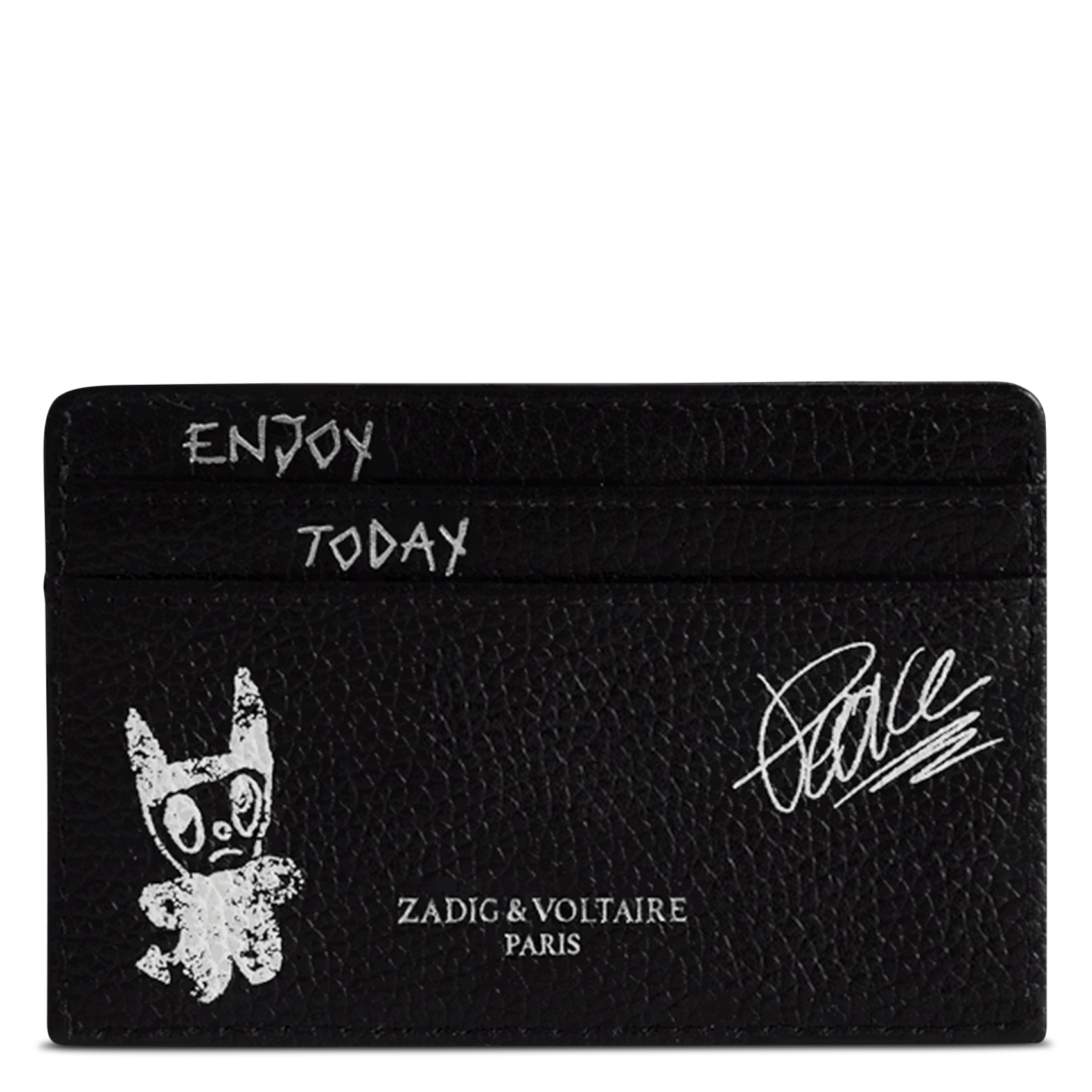 Kartenetui aus geprägtem Leder ZADIG&VOLTAIRE Schwarz
