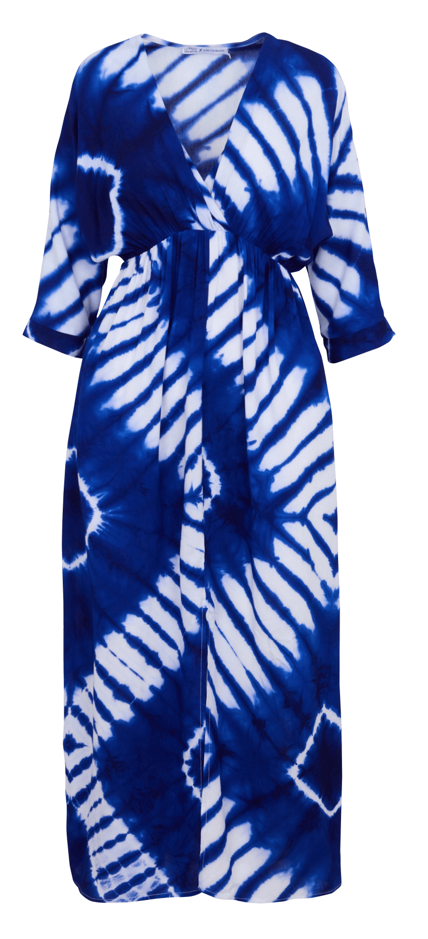 Langes, weit geschnittenes Kleid mit Print LA FEE MARABOUTEE Blau