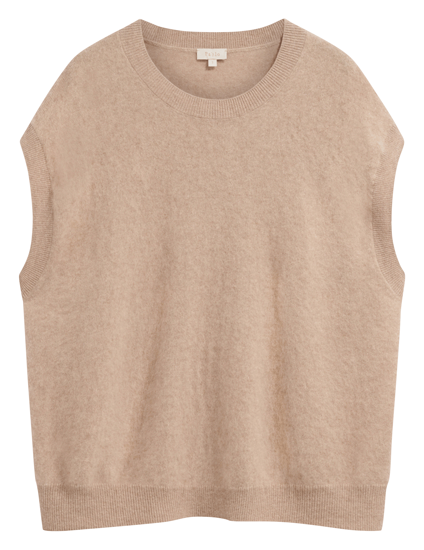 Ärmellose einfarbige Wollpullover PABLO Beige