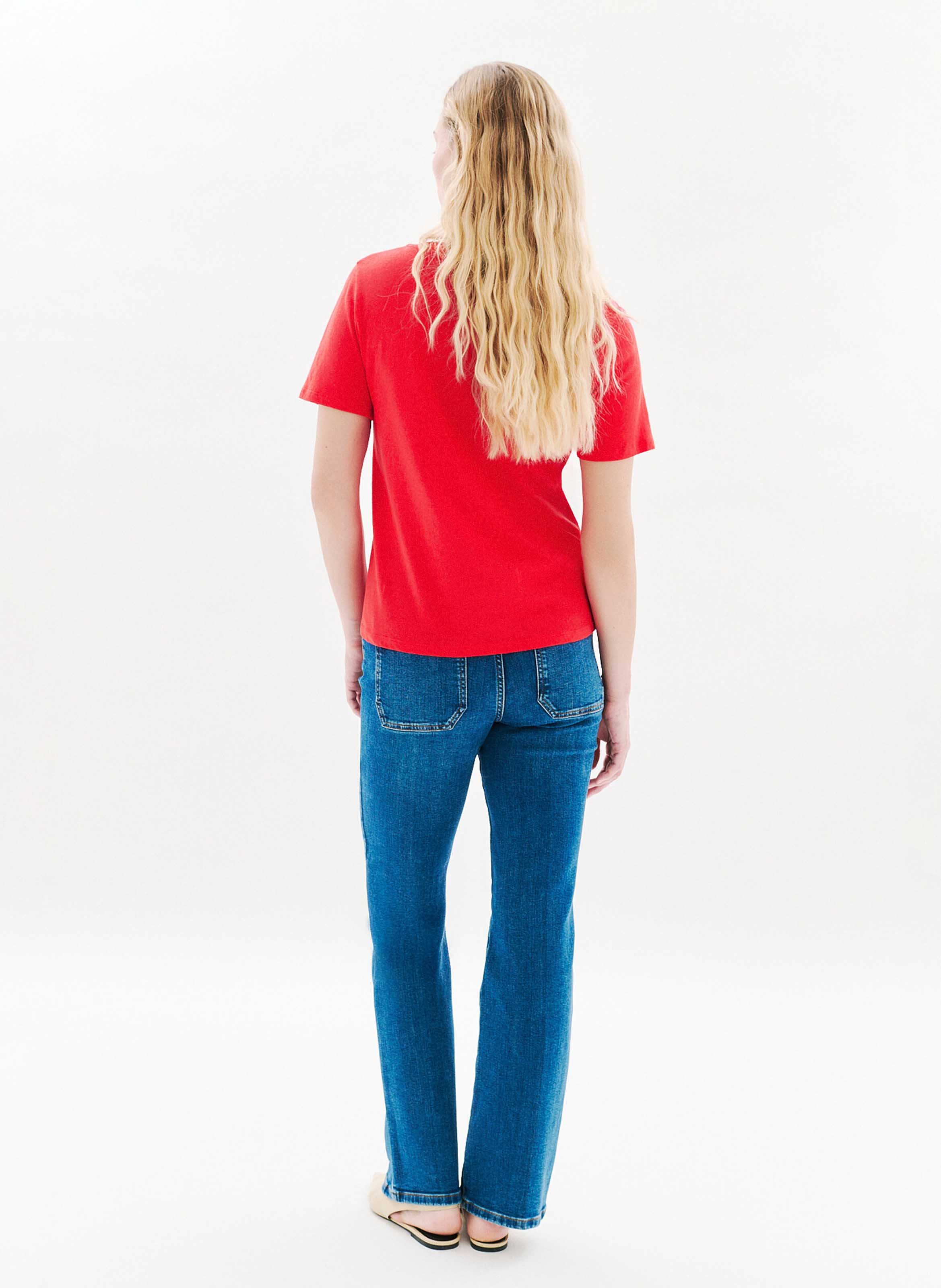 Tee-shirt col v CAROLL Rouge