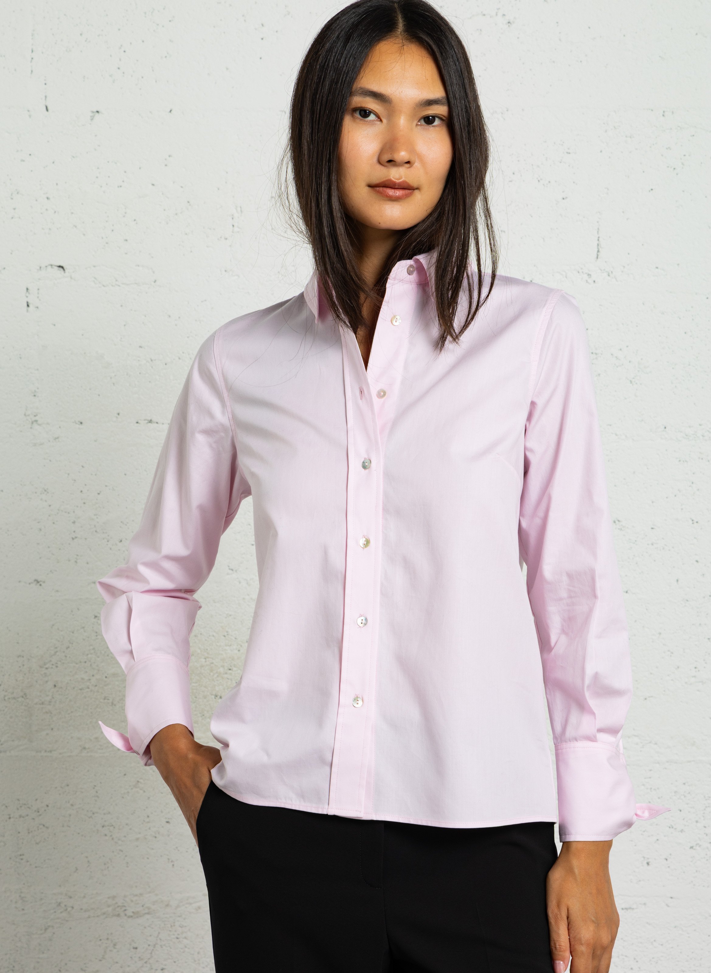 Katoenen blouse met klassieke kraag MAISON 123 Roze