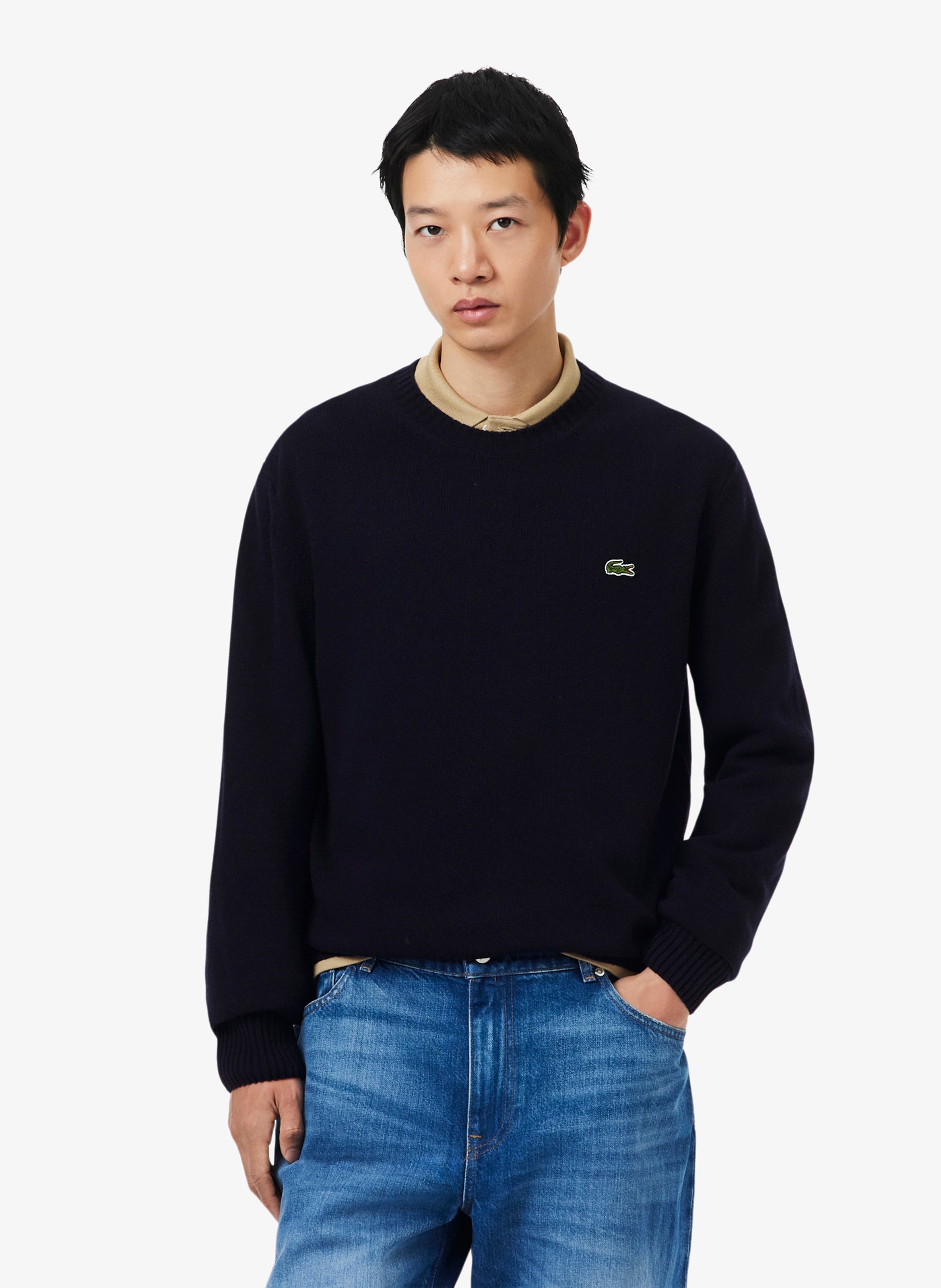 Fine wool sweater LACOSTE Blue