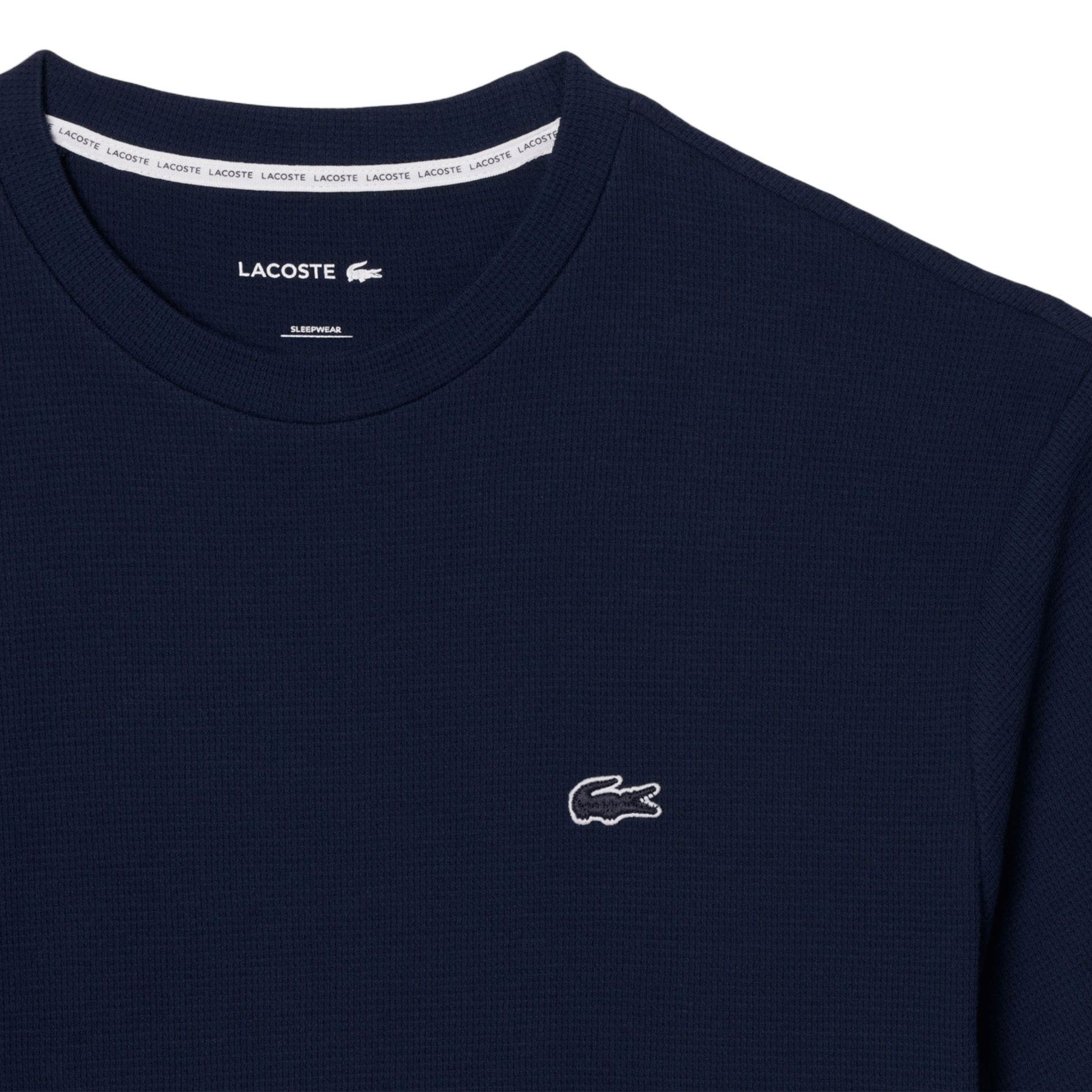 Embossed cotton t-shirt LACOSTE Blue