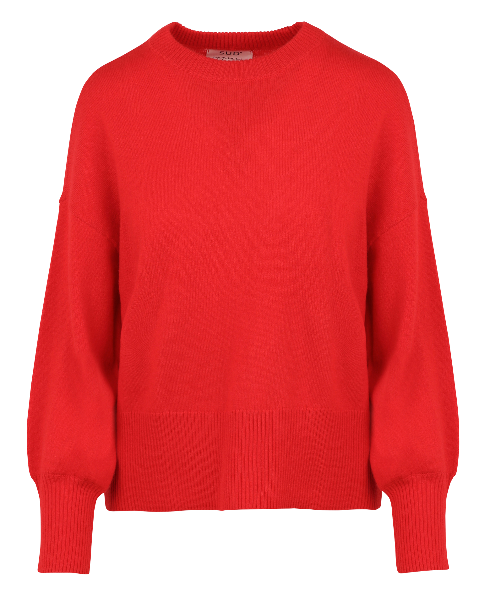 Pull ample col rond en cachemire SUD EXPRESS Rouge