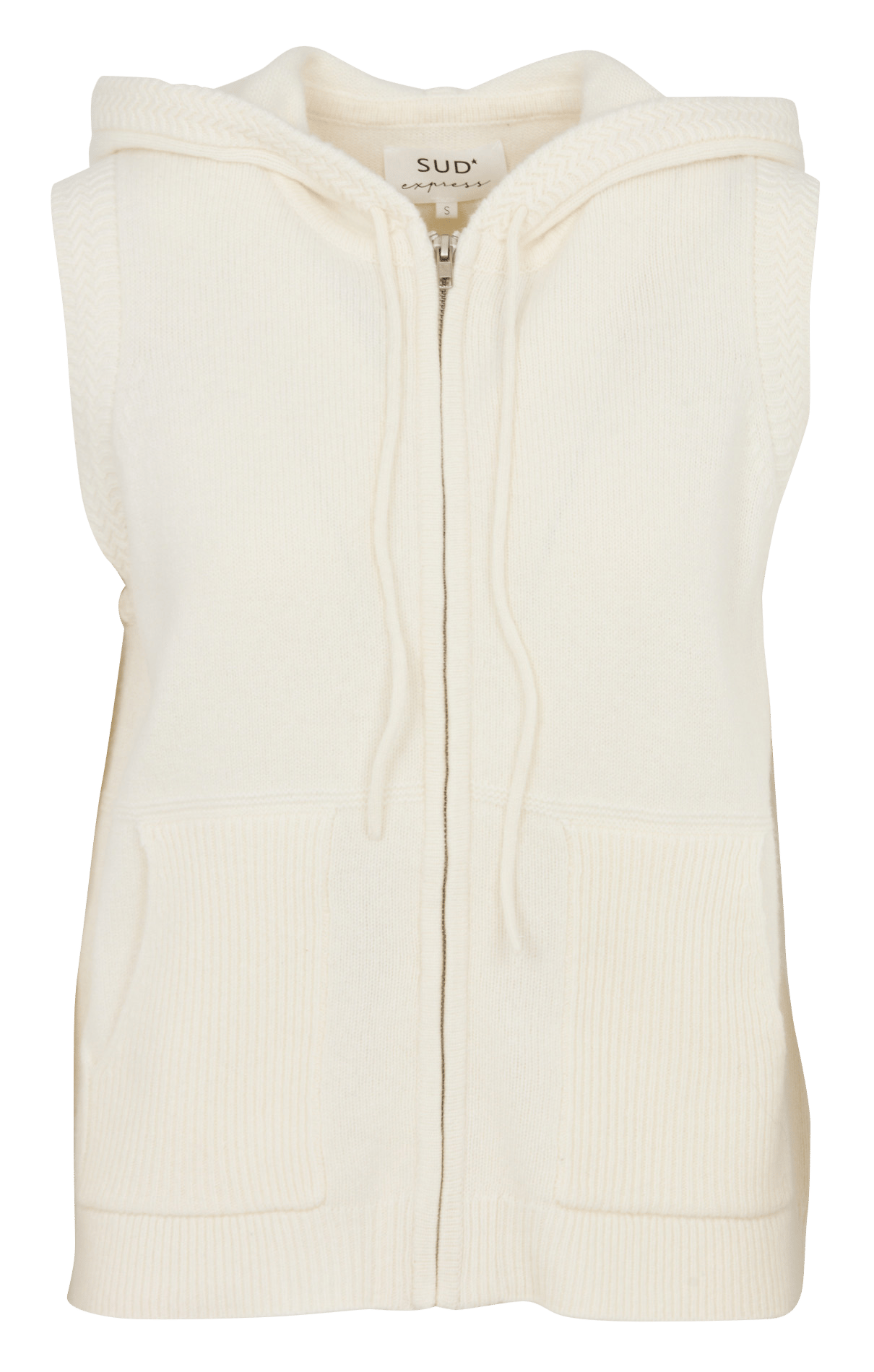 Gilet sans manches à capuche en laine SUD EXPRESS Blanc