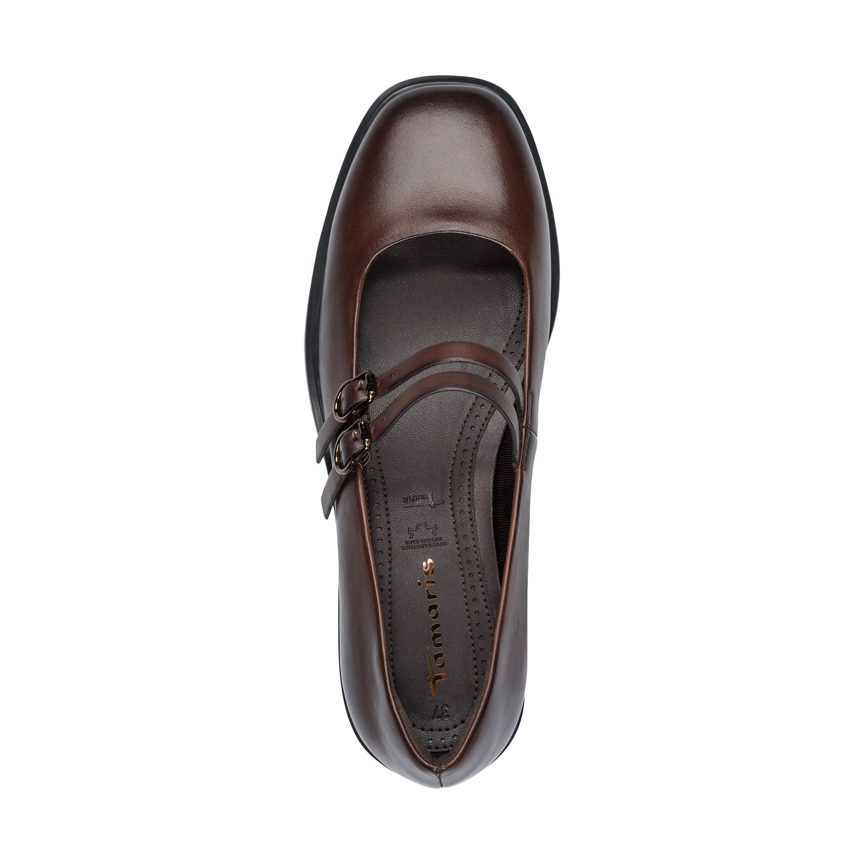 Leather ballet pumps TAMARIS Brown