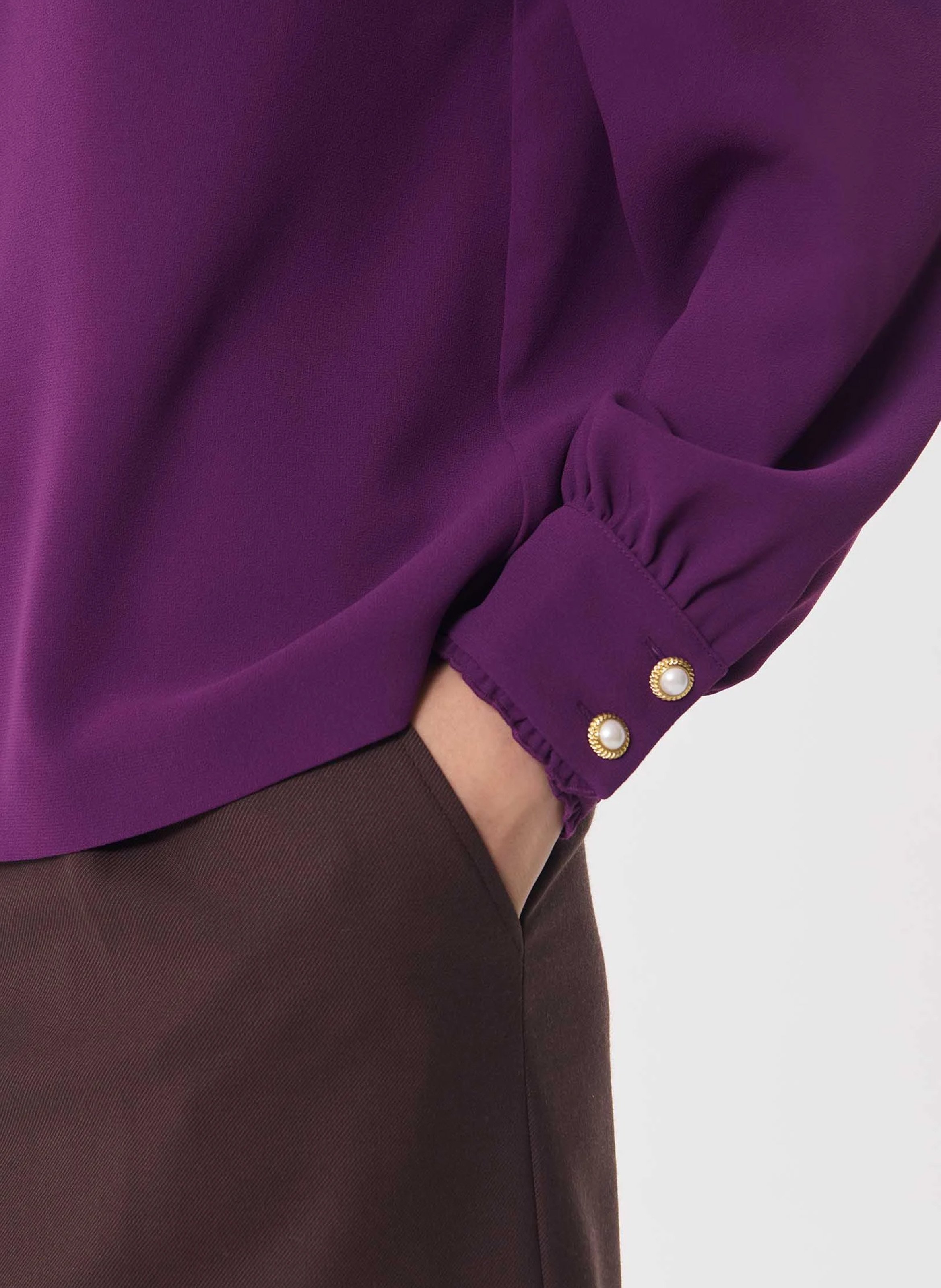 Effen poloshirt met lange mouwen TARA JARMON Violet