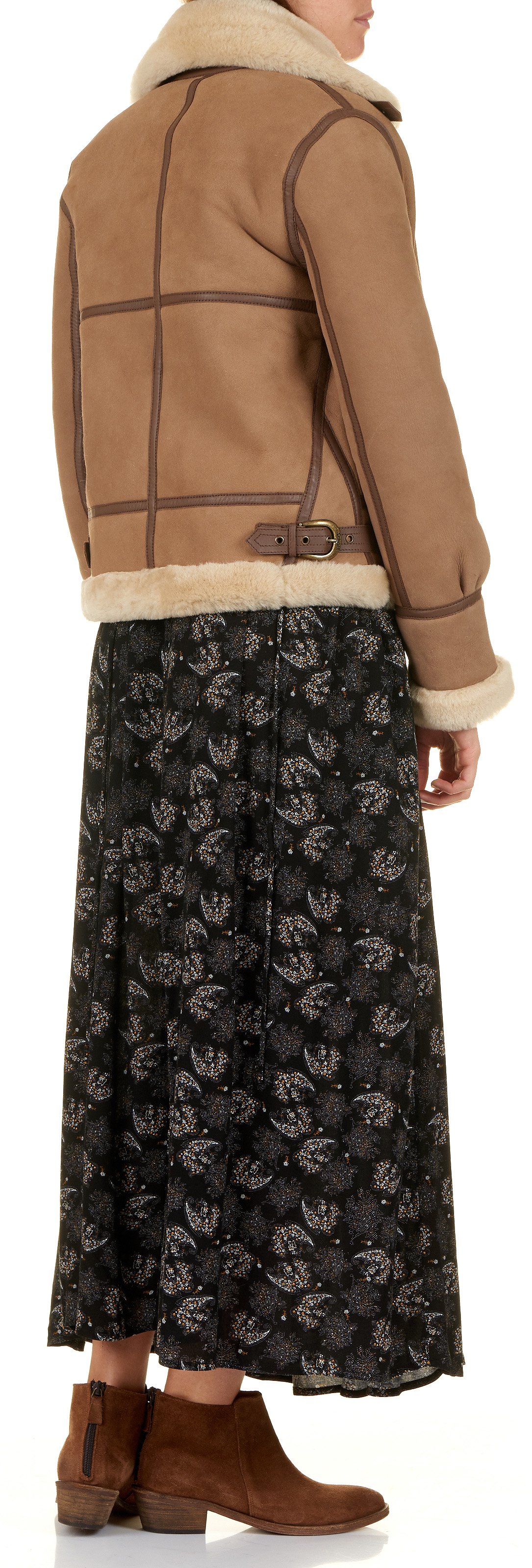 Pilotenjack van schapenvacht met klassieke kraag SCHOTT Bruin