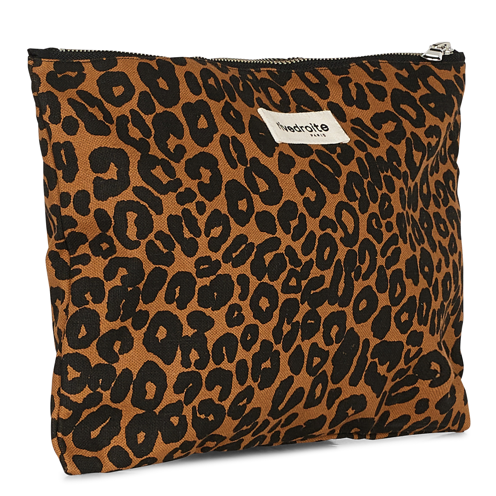 Dekorative Baumwoll-Clutch mit Print Braun
