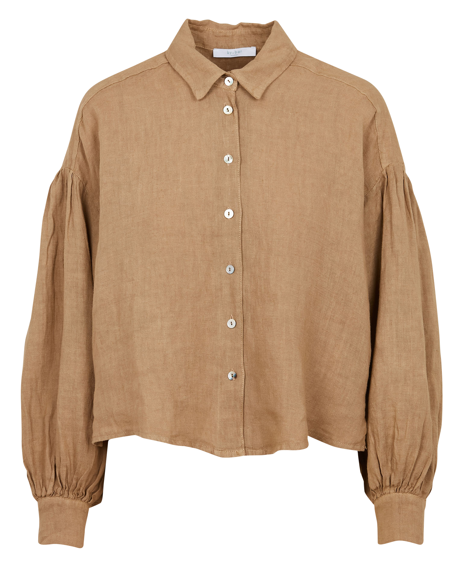 Chemise asymétrique froncée en lin BY BAR Vert