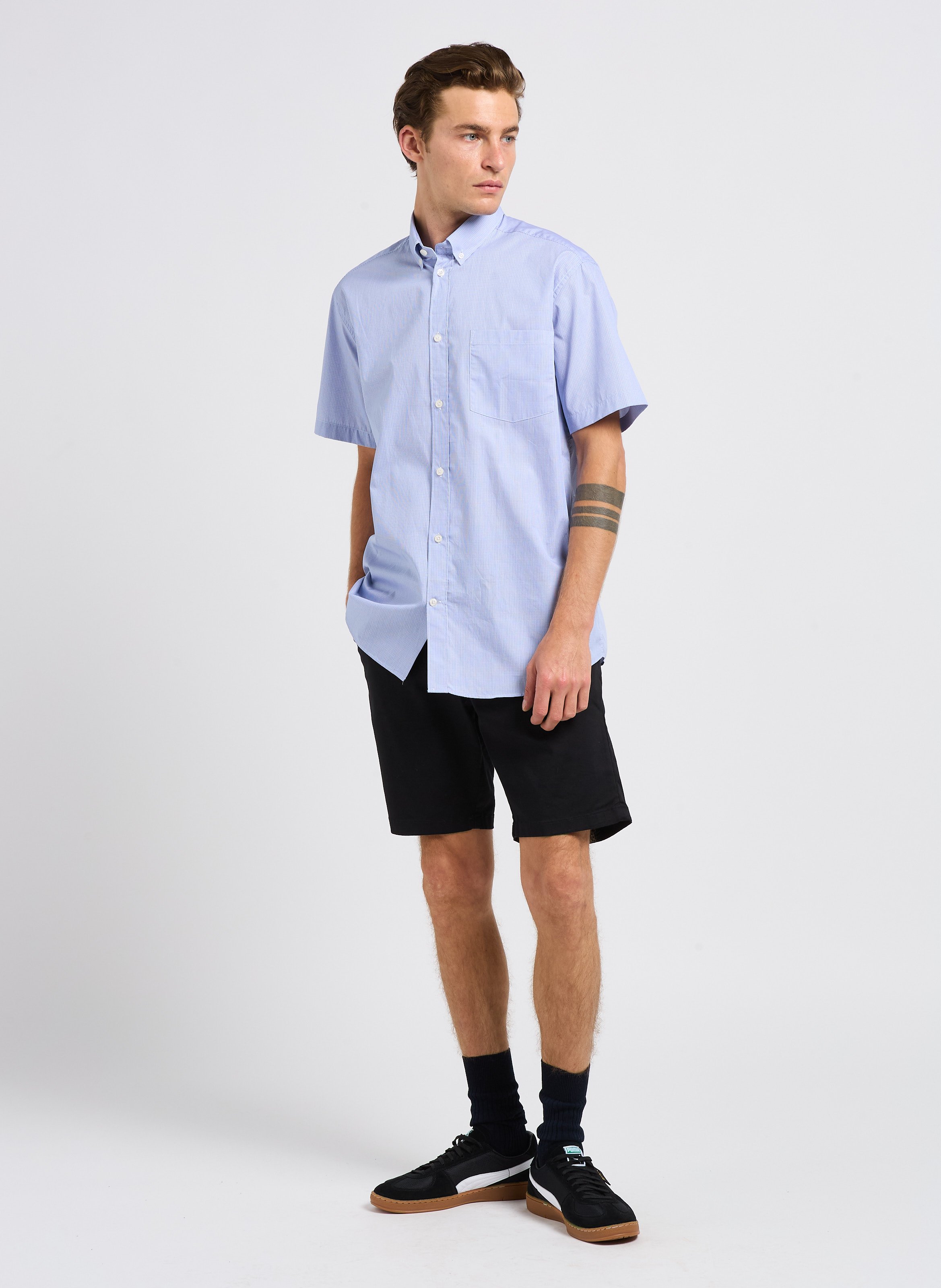 Short in blended organic cotton SELECTED Black