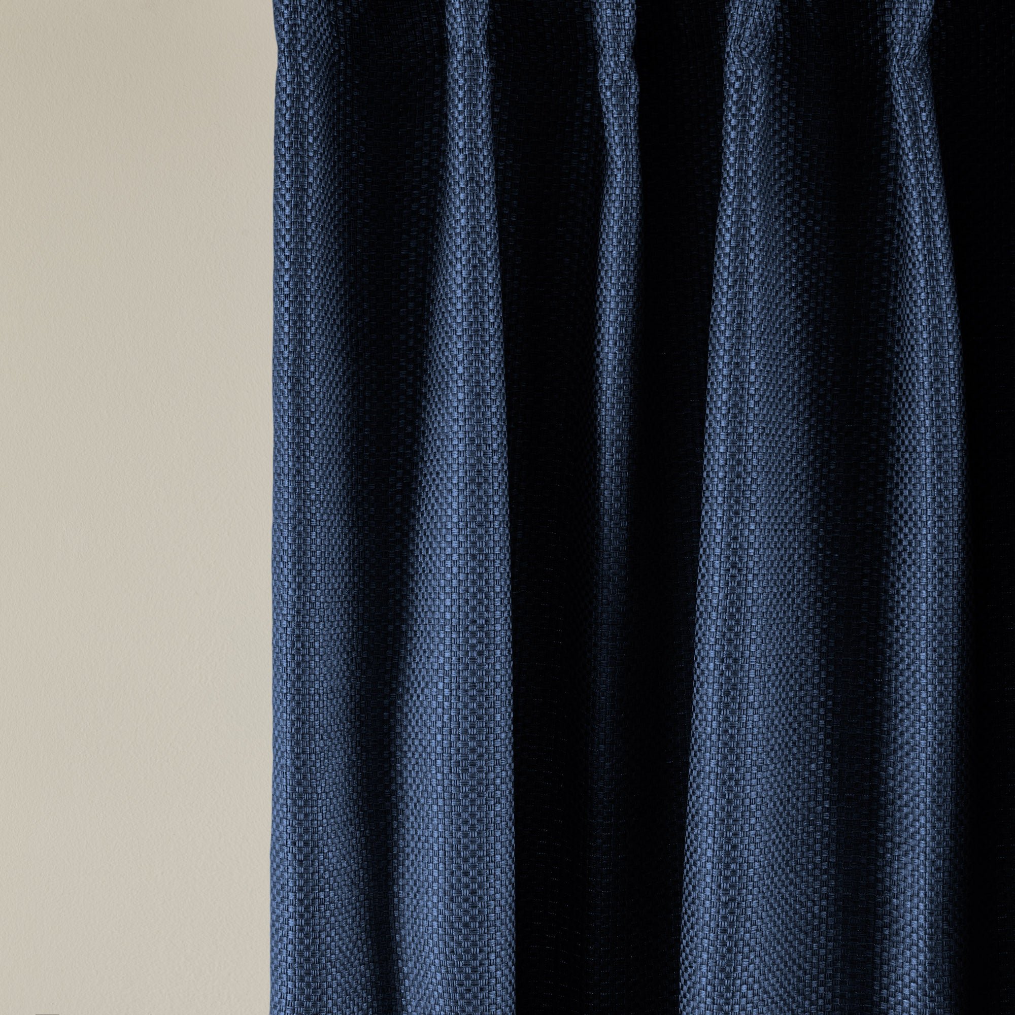 COCONUT - Linen curtain with gathering tape MADURA Blue