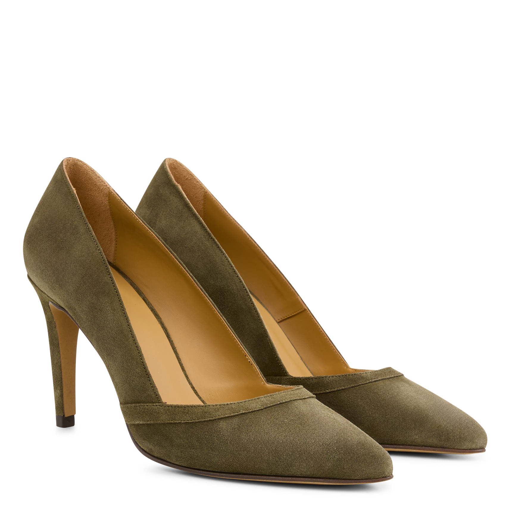 Suede high heels Khaki Rivecour Women Place des Tendances