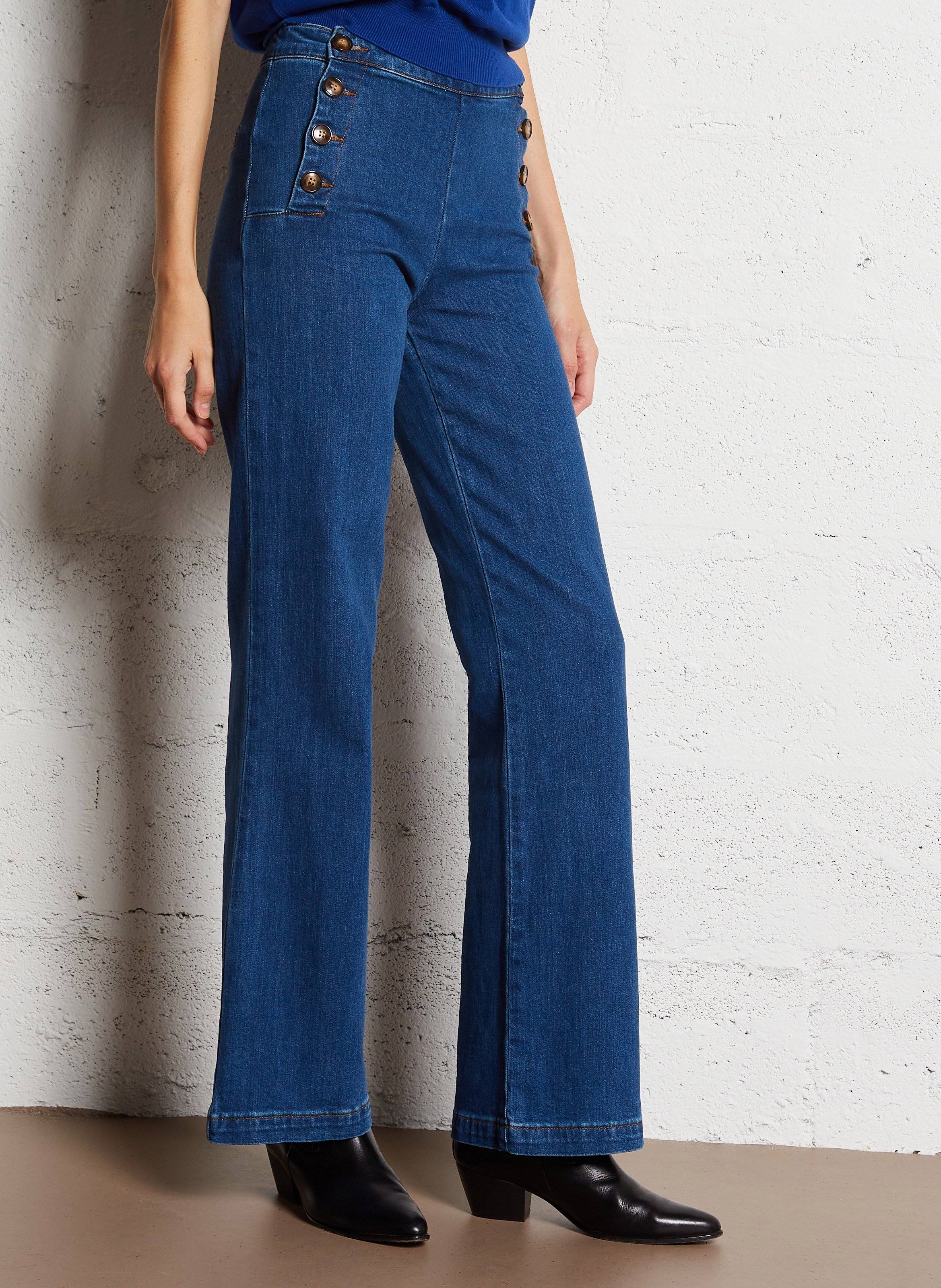 Straight denim pants in blended cotton LA PETITE ETOILE Raw denim