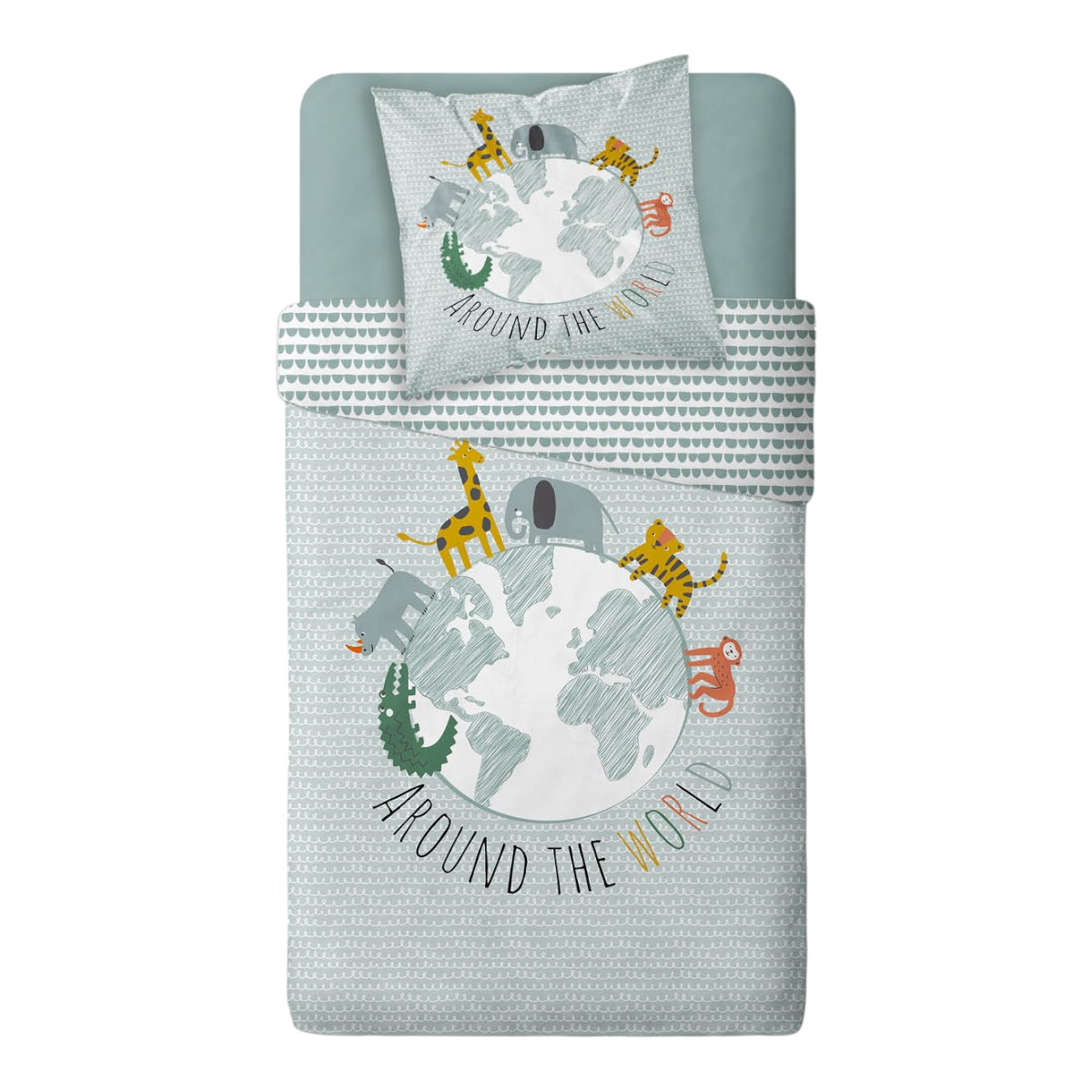 Printed cotton bed set TODAY LINGE DE MAISON Blue