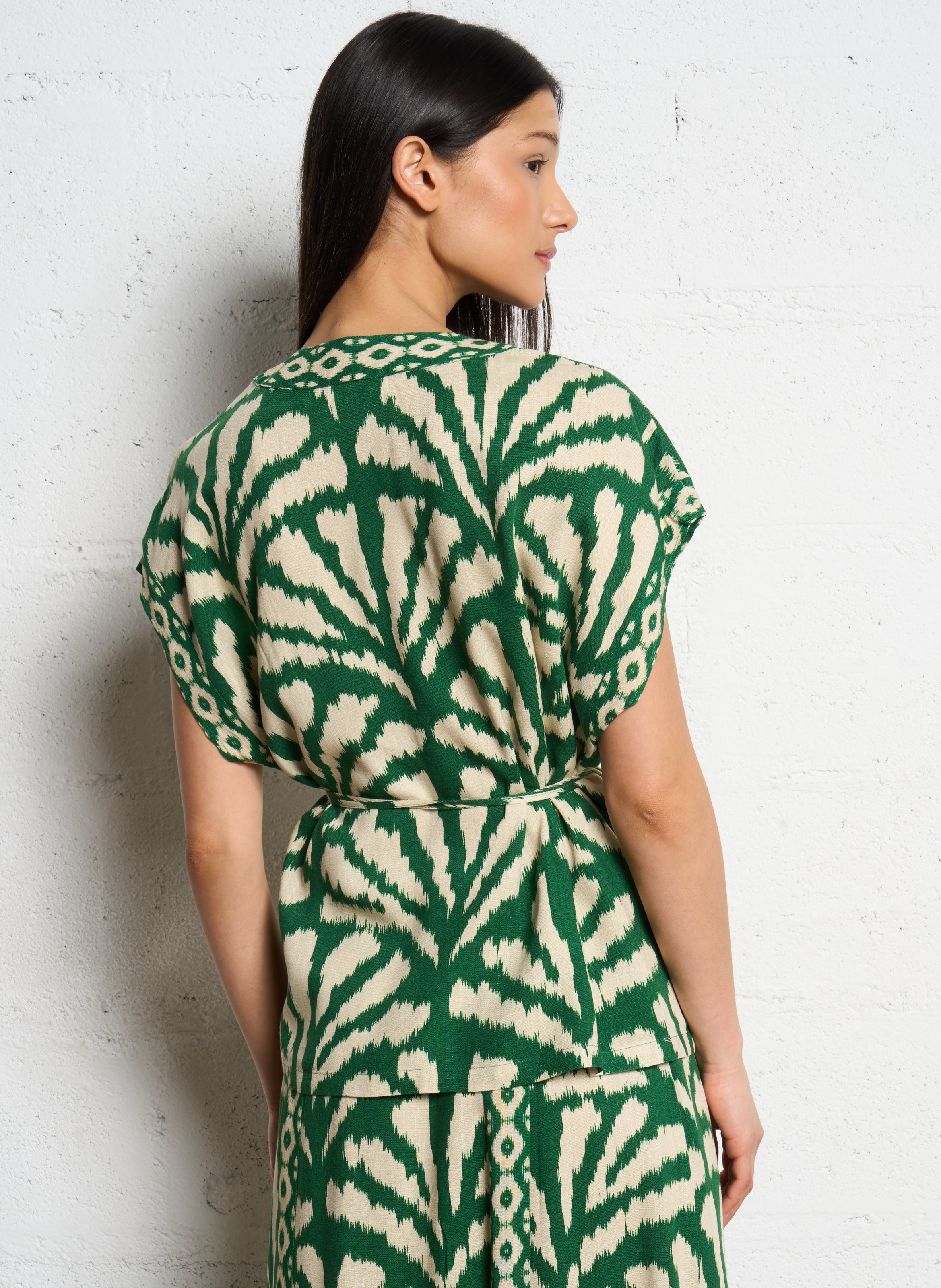 Buttoned wool-blend jacket with classic collar LA PETITE ETOILE Green