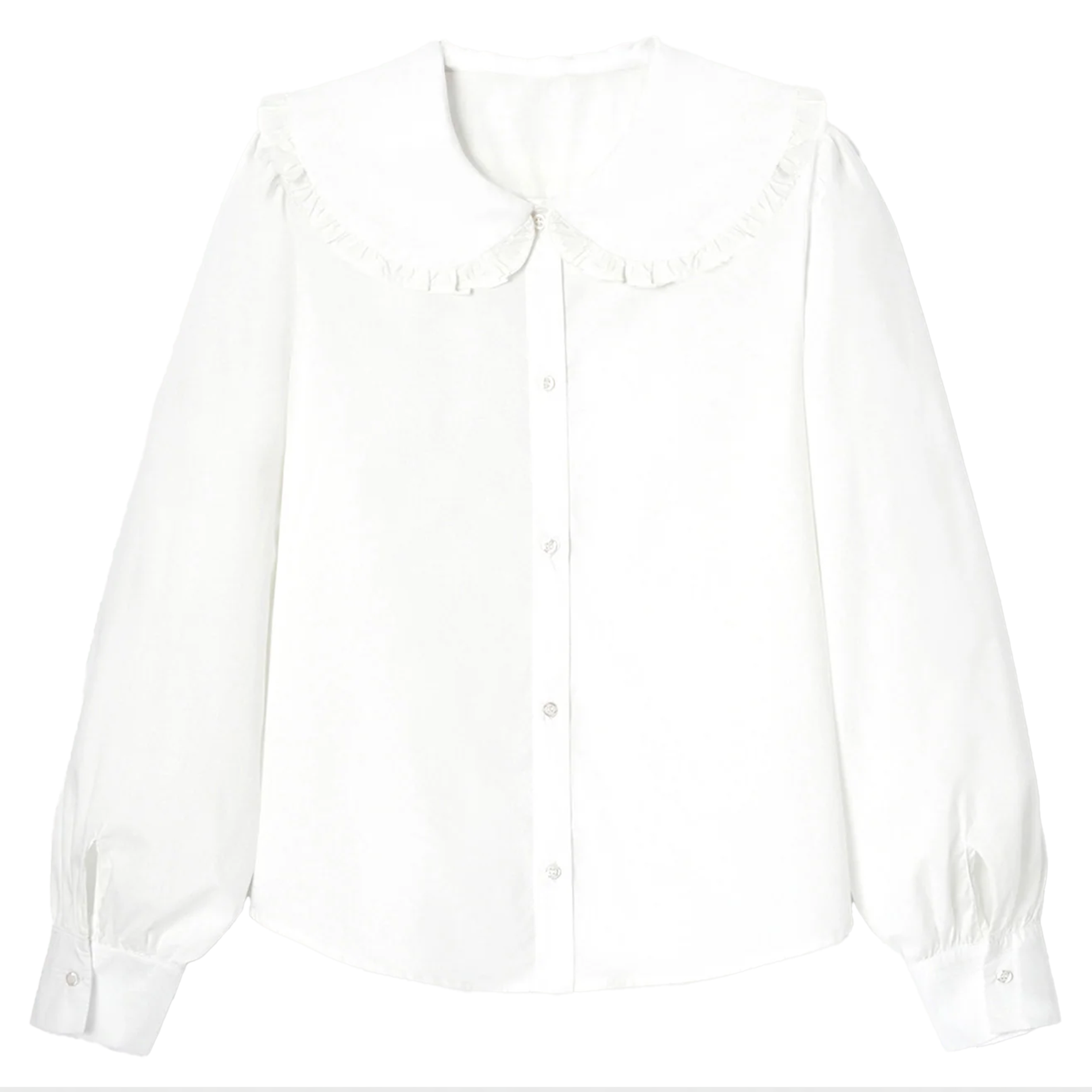 Cotton Peter Pan collar blouse NITAH White