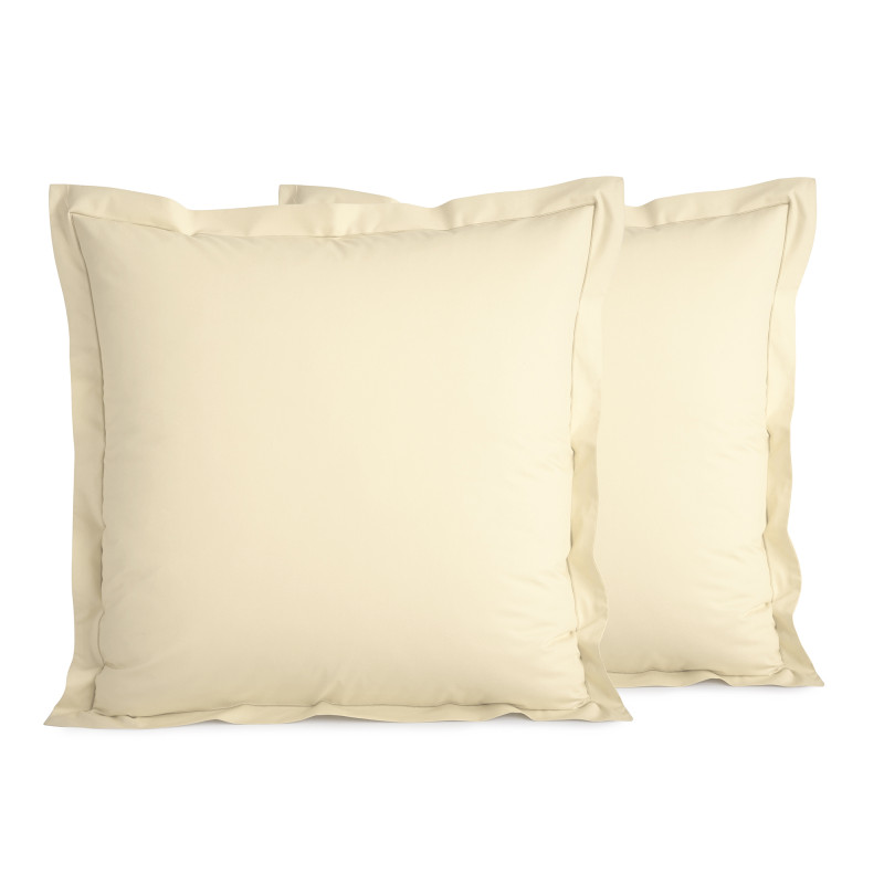 Cotton percale pillow case COTON PUR Beige