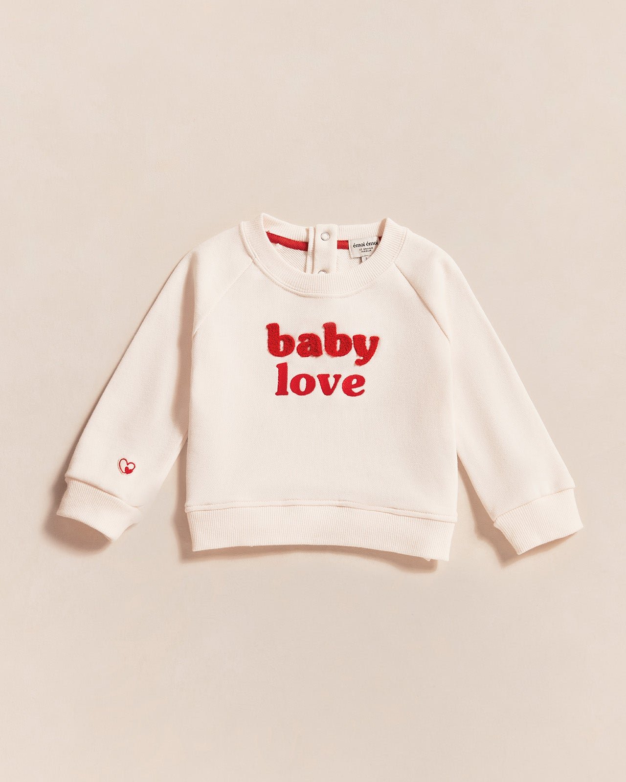 The embroidered baby love sweatshirt in organic cotton EMOI EMOI White